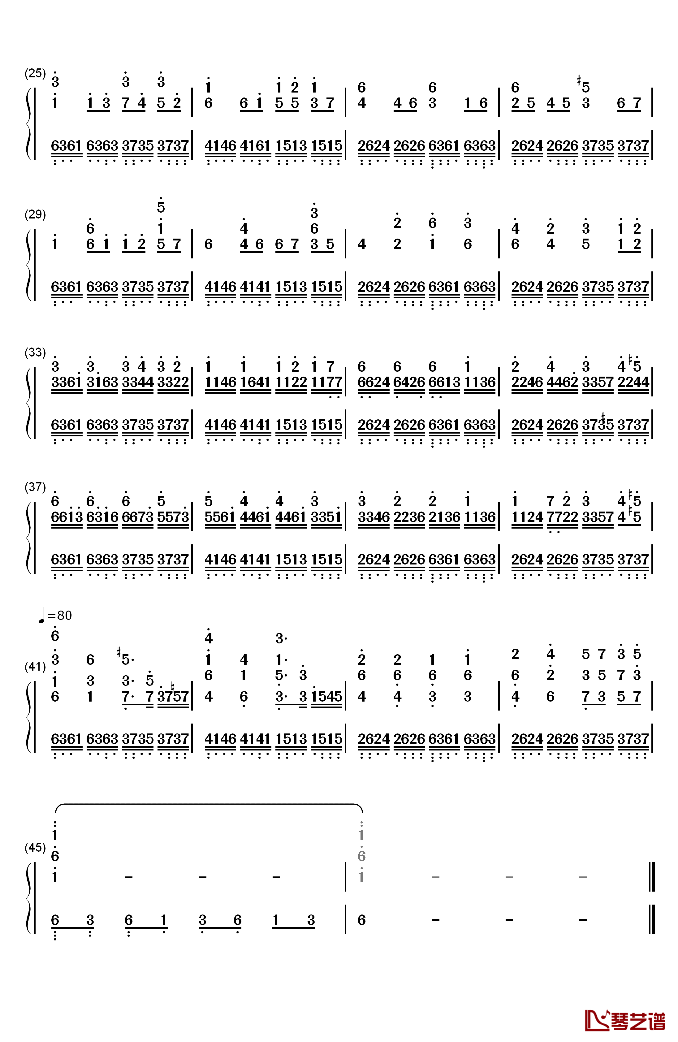 Canon in D Minor钢琴简谱-数字双手-Johann Pachelbel2