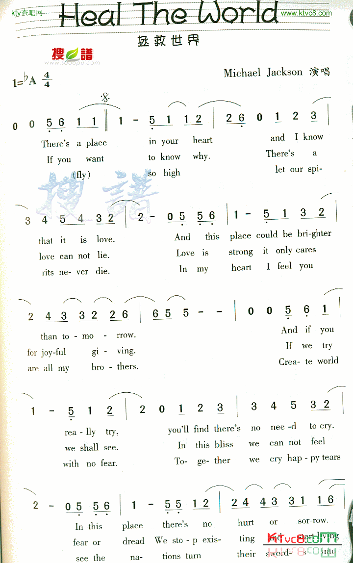 HealTheWorld简谱1