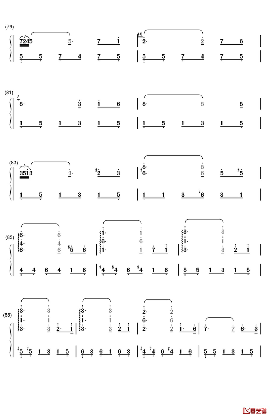 您自己钢琴简谱-数字双手-兰格6