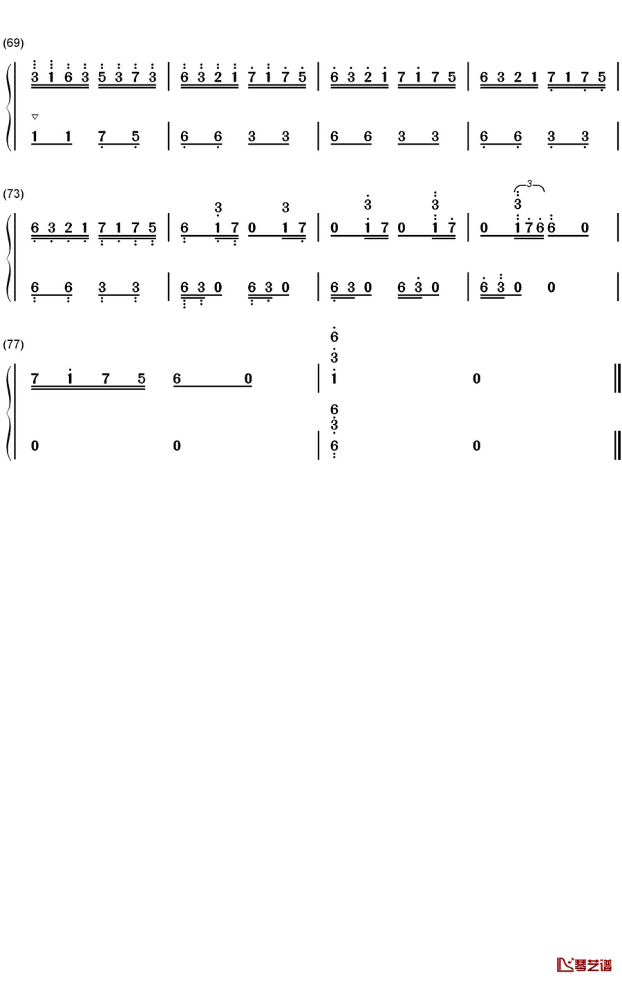 欢乐的牧童钢琴简谱-数字双手-赵松庭4