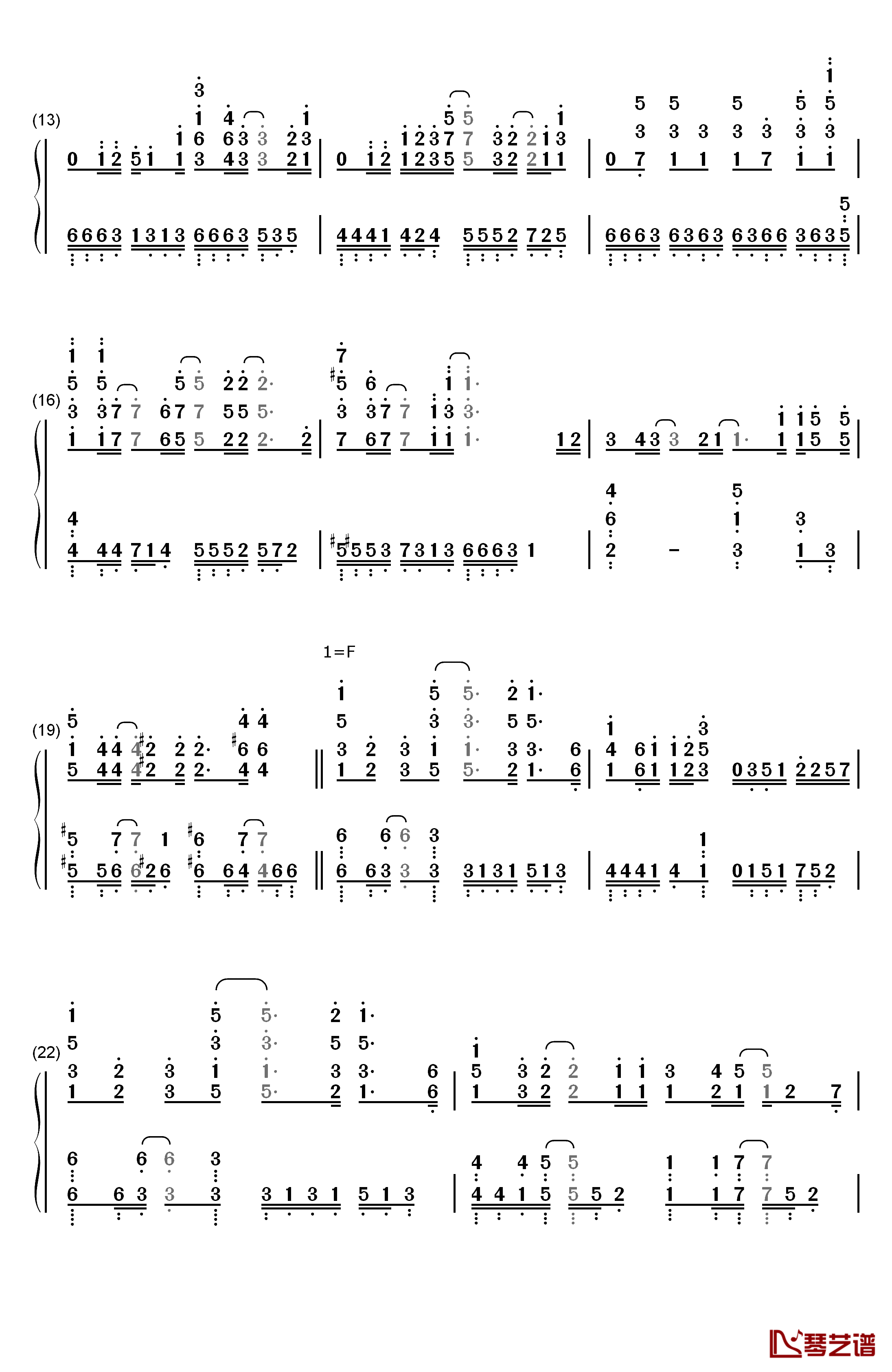 Sincerely钢琴简谱-数字双手-TRUE2