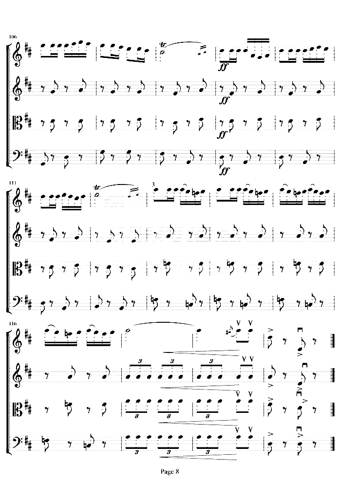弦乐四重奏《卡门序曲》简谱1
