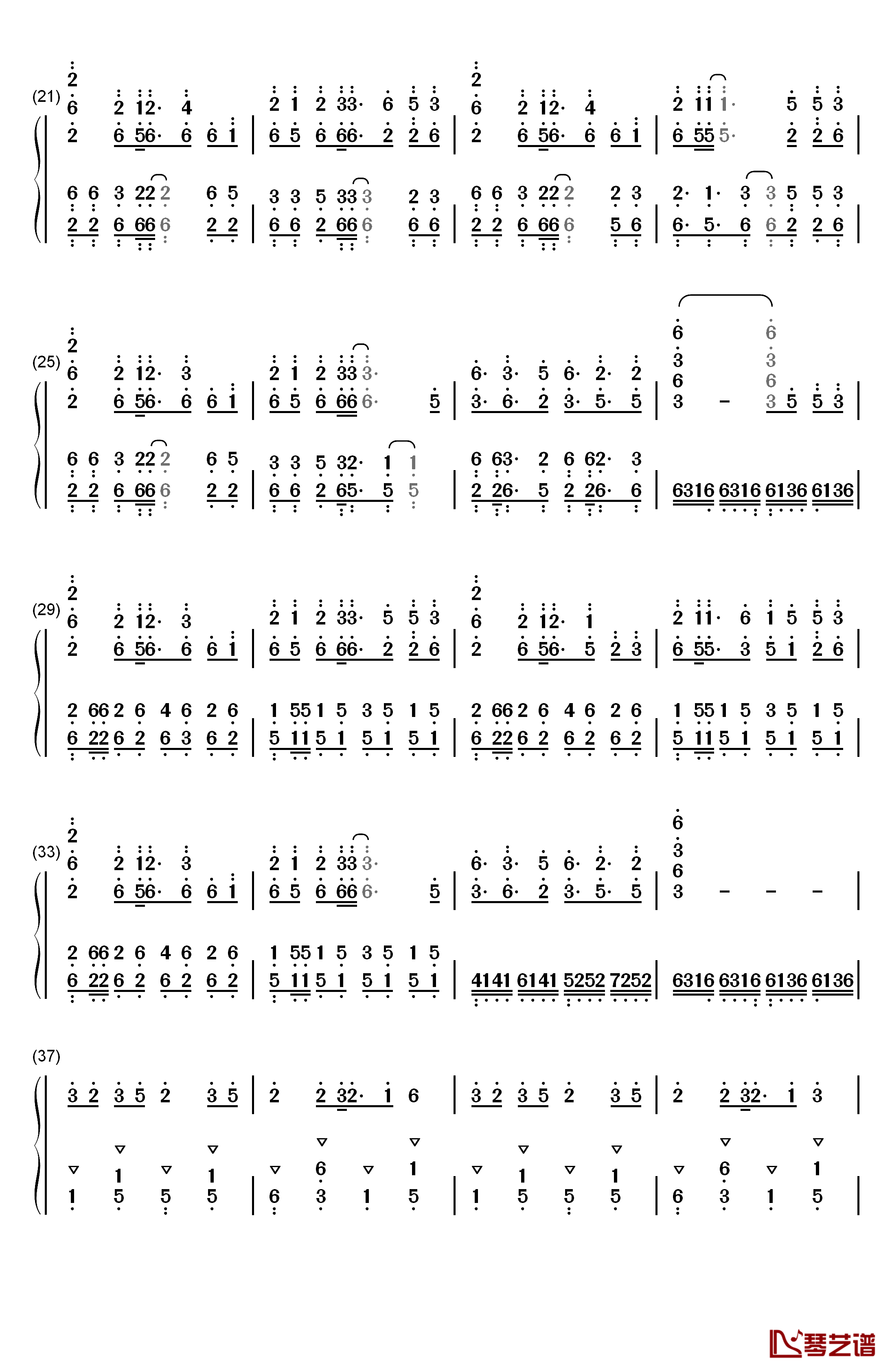 世末歌者钢琴简谱-数字双手-乐正绫2