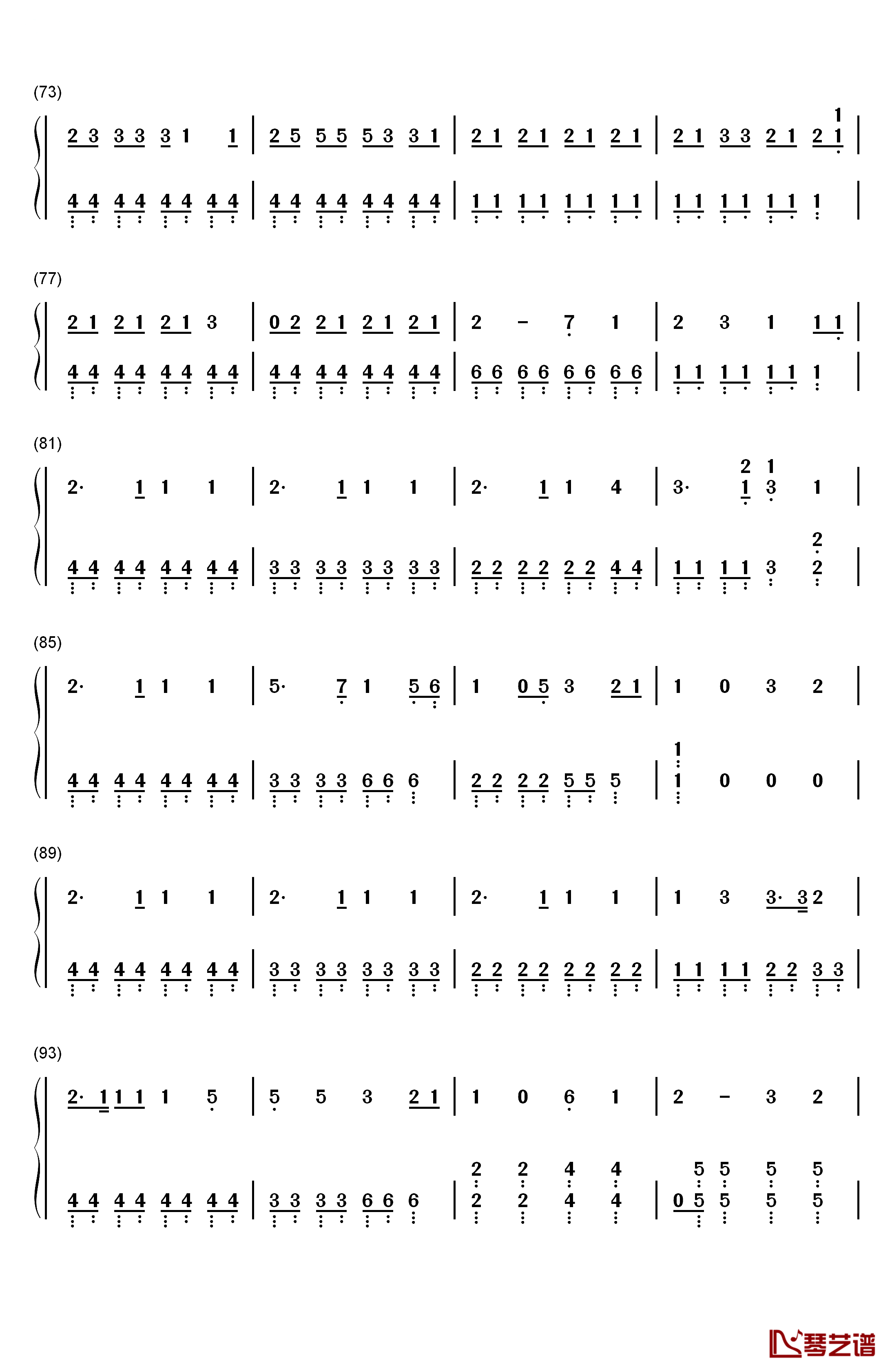 爱言叶钢琴简谱-数字双手-初音ミク4