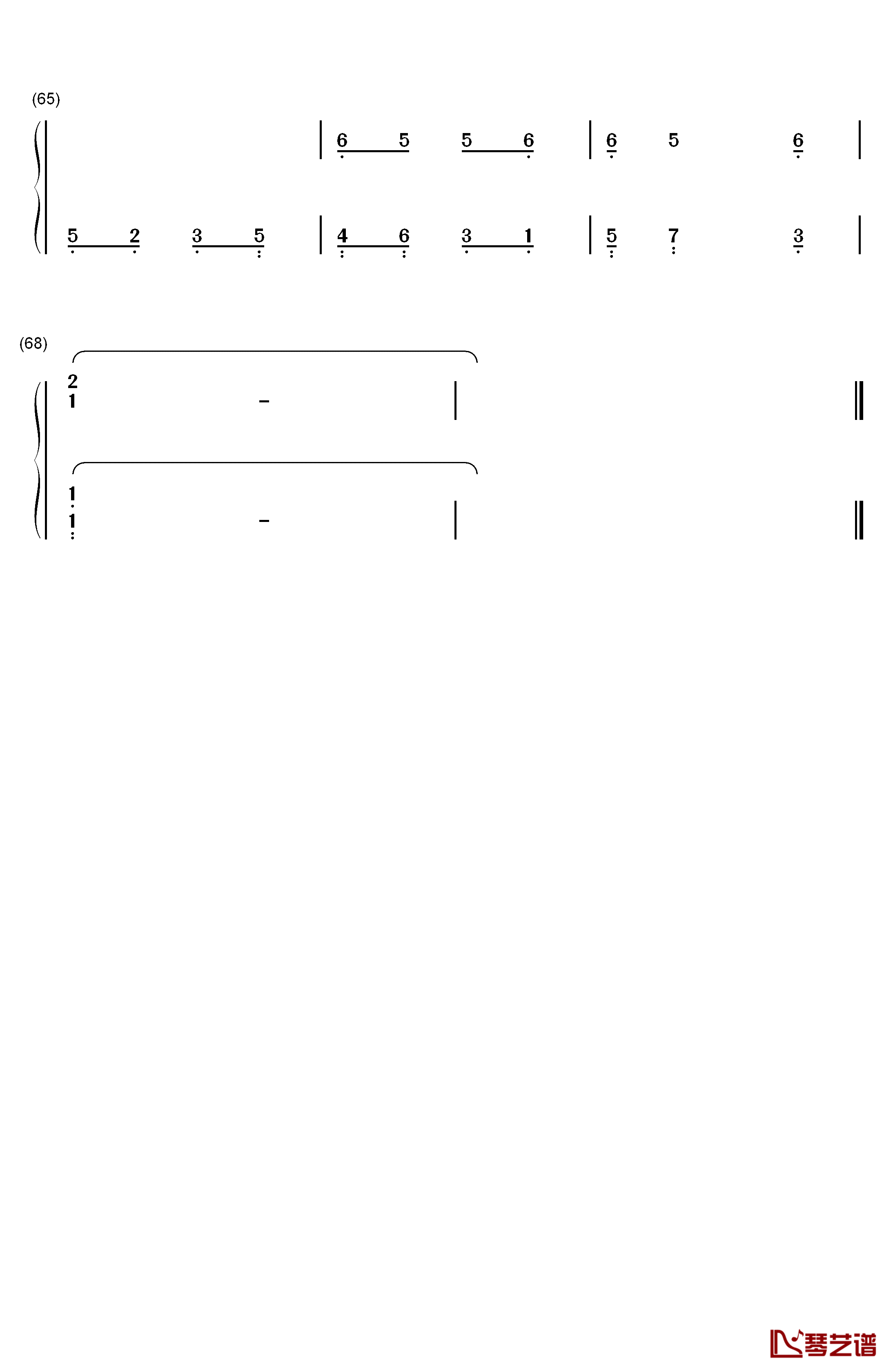 爱殇钢琴简谱-数字双手-董贞4