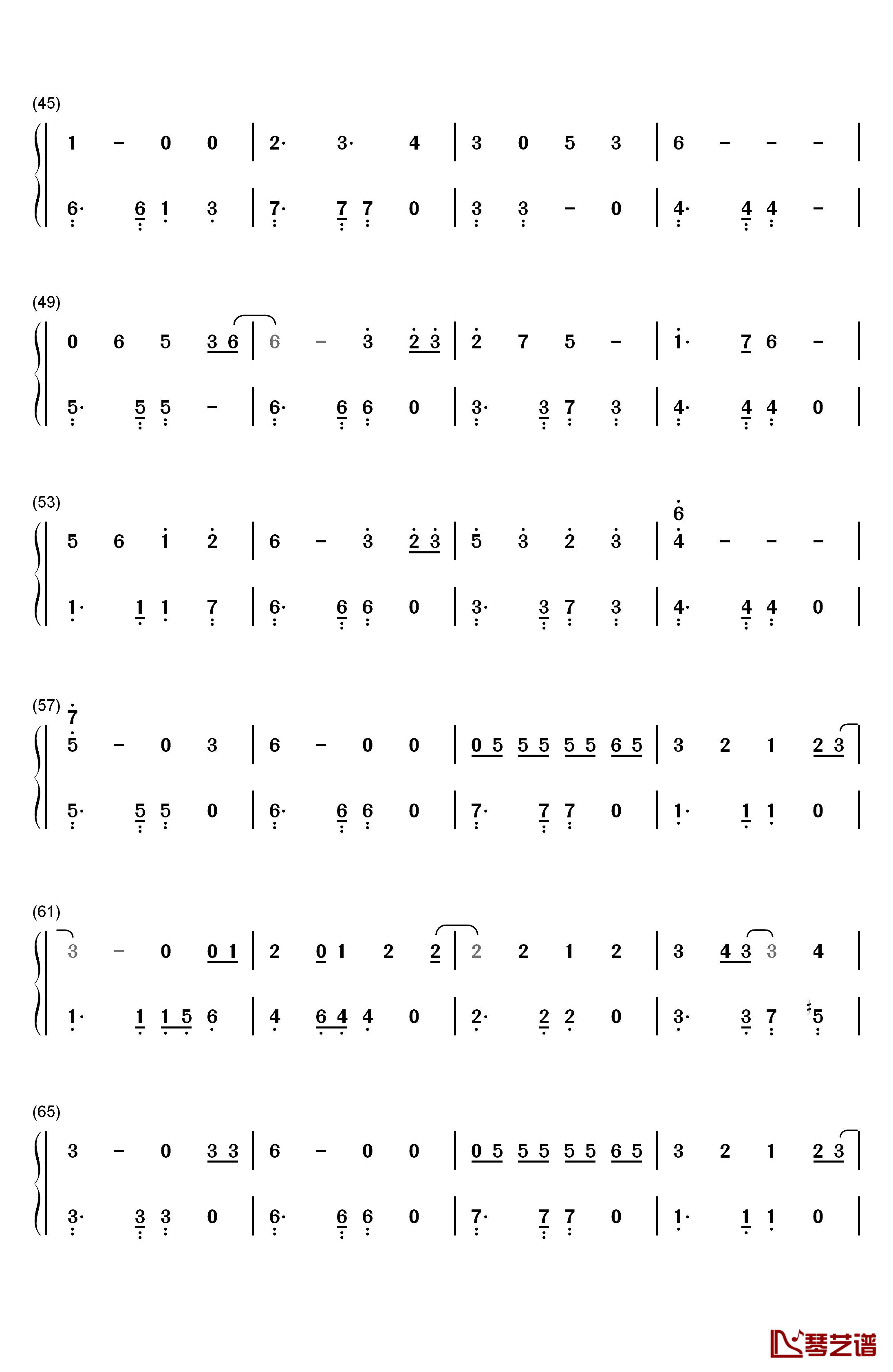 ひなげし钢琴简谱-数字双手-中岛美智代3