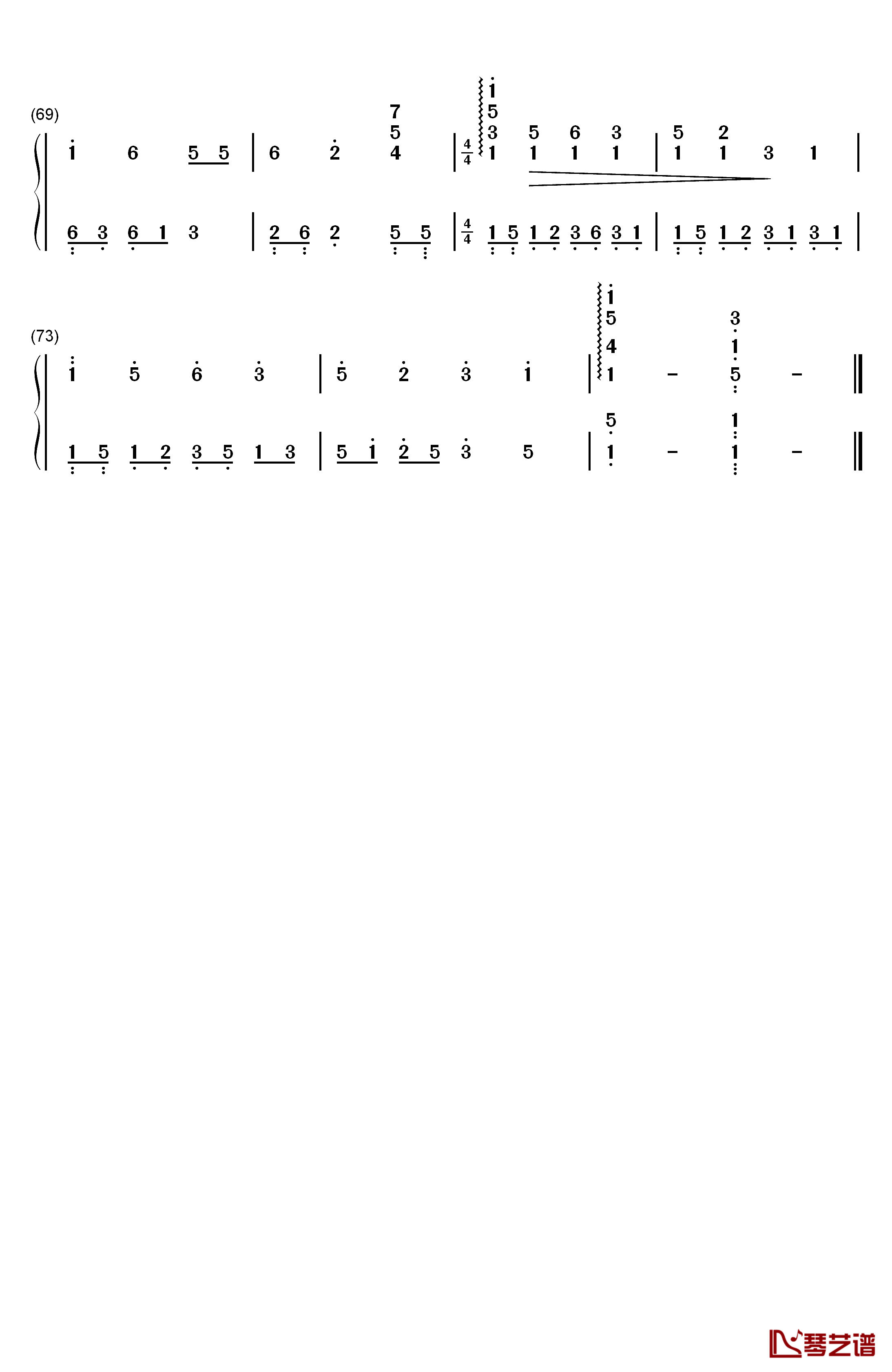 圣诞歌曲 钢琴简谱-数字双手-英国童声合唱团4