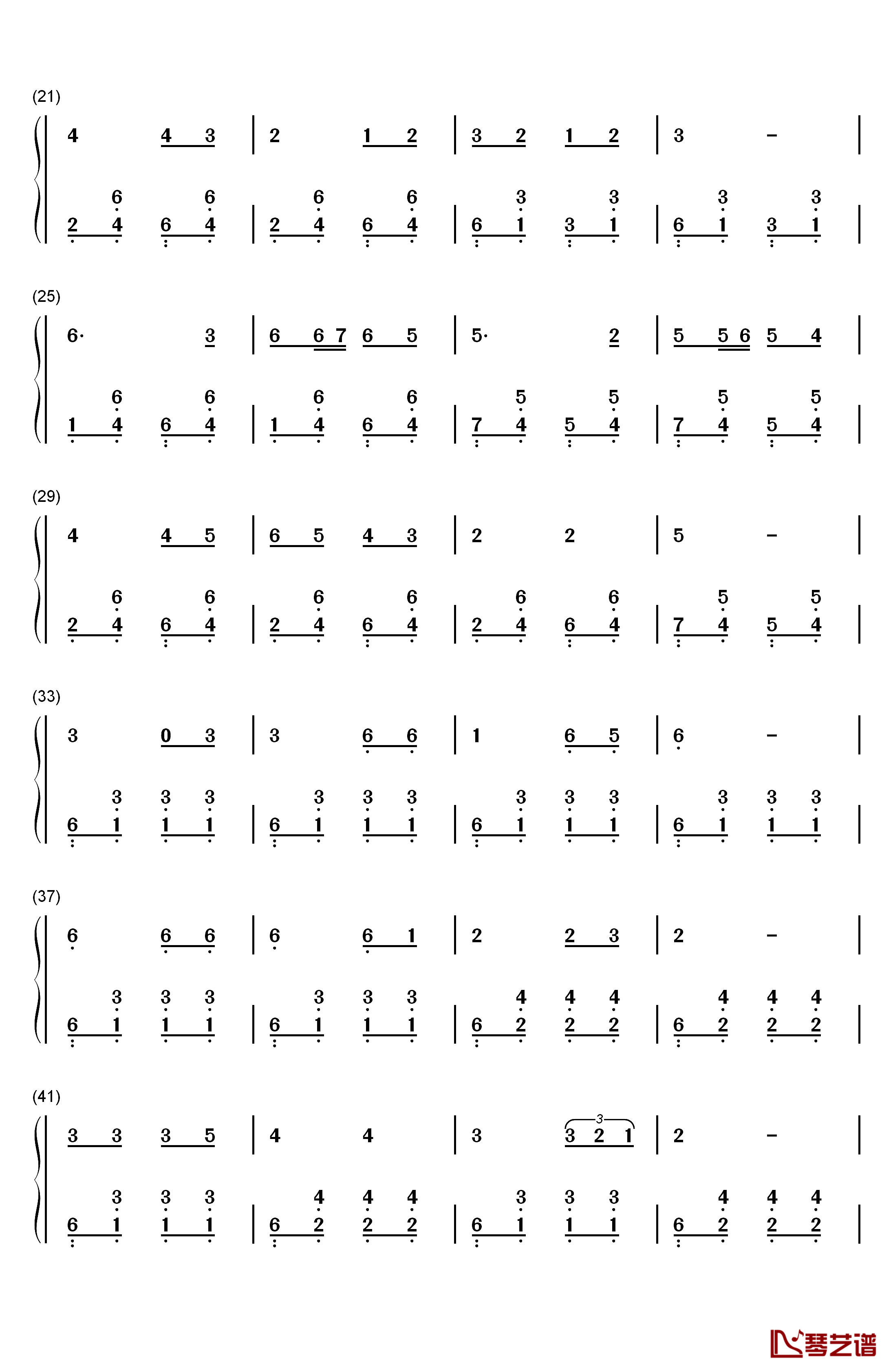 乡间的小路钢琴简谱-数字双手-叶佳修2