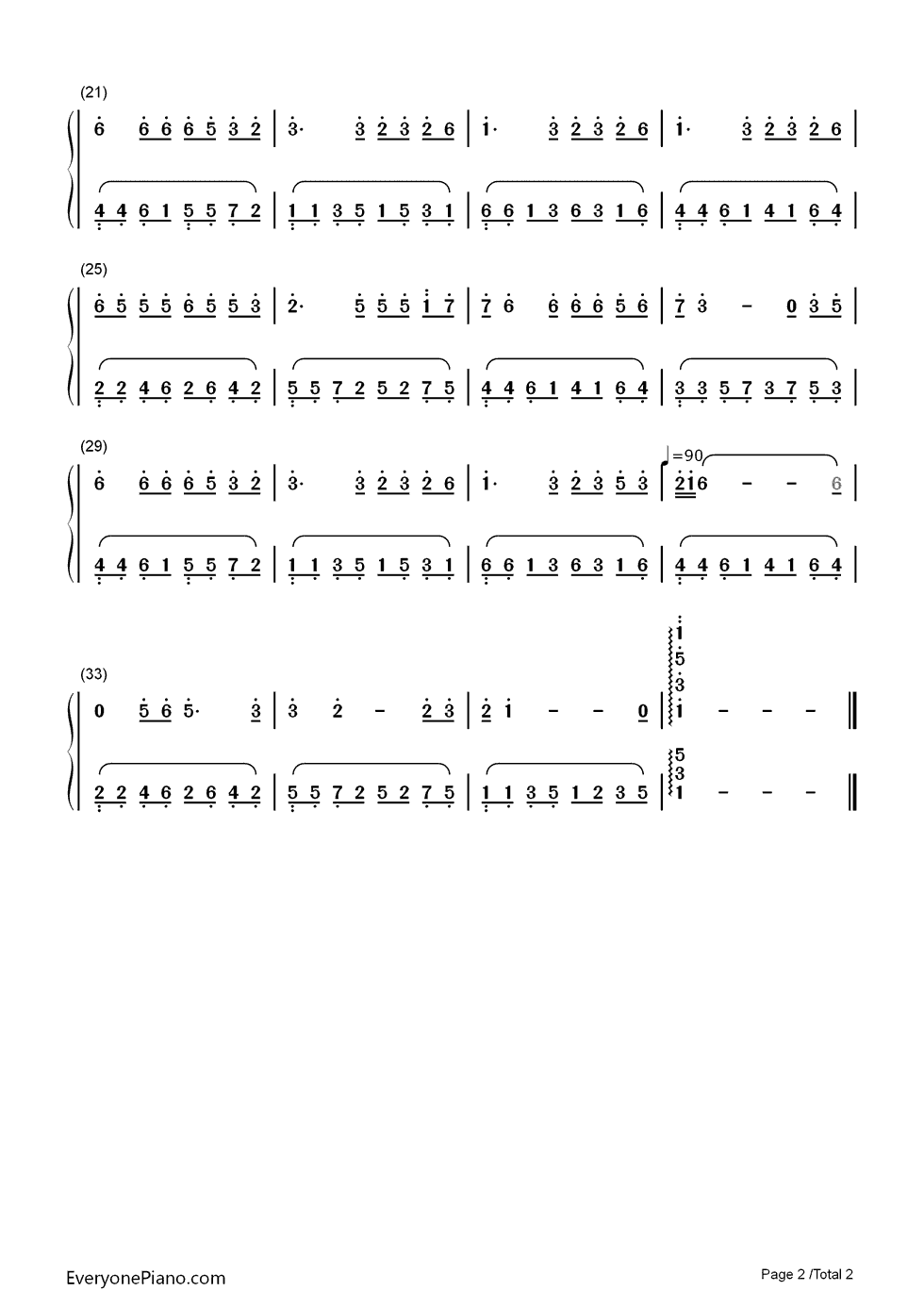 囚鸟钢琴简谱-数字双手-彭羚2