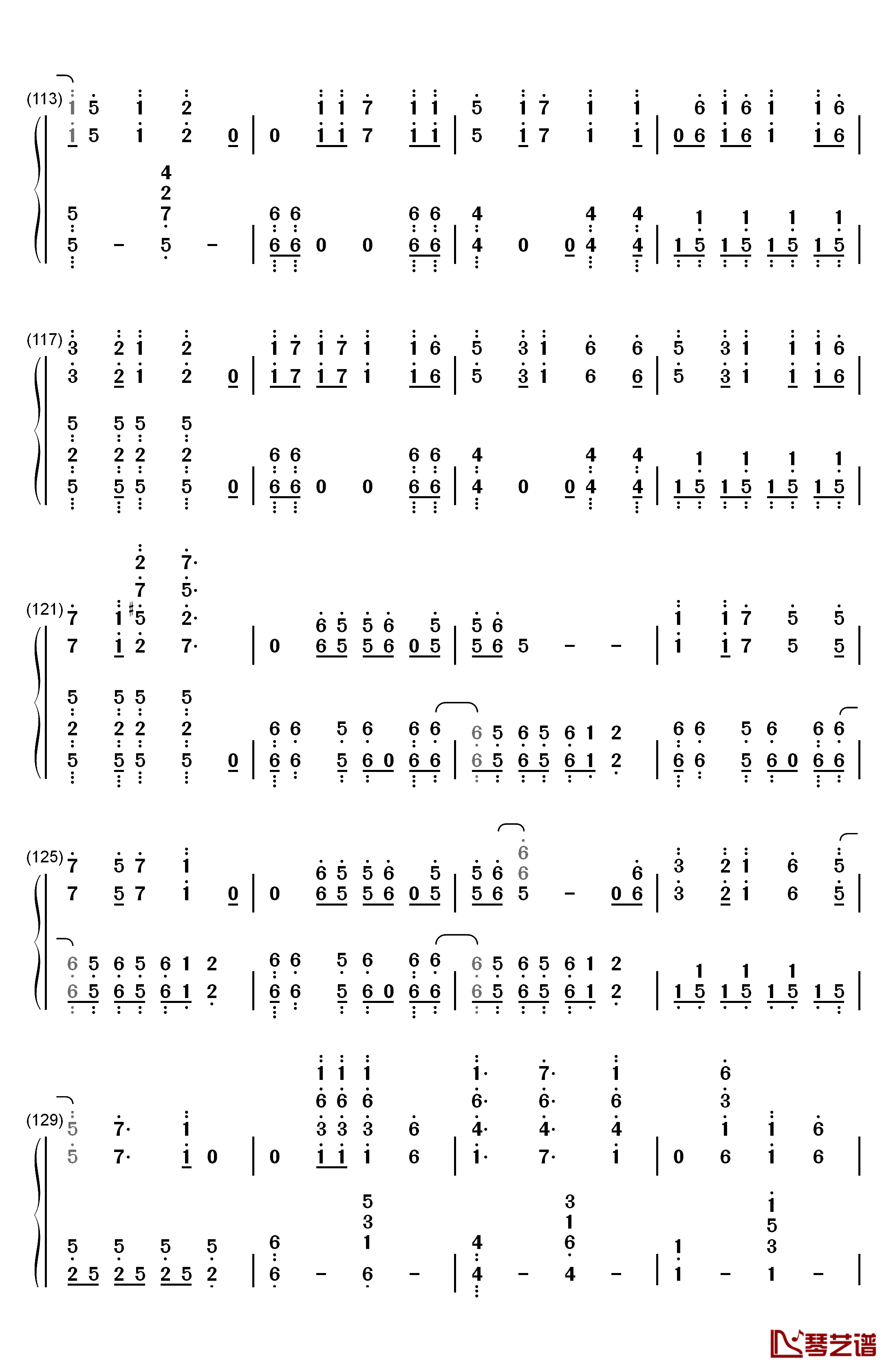 梦回还钢琴简谱-数字双手-呦猫UNEKO7