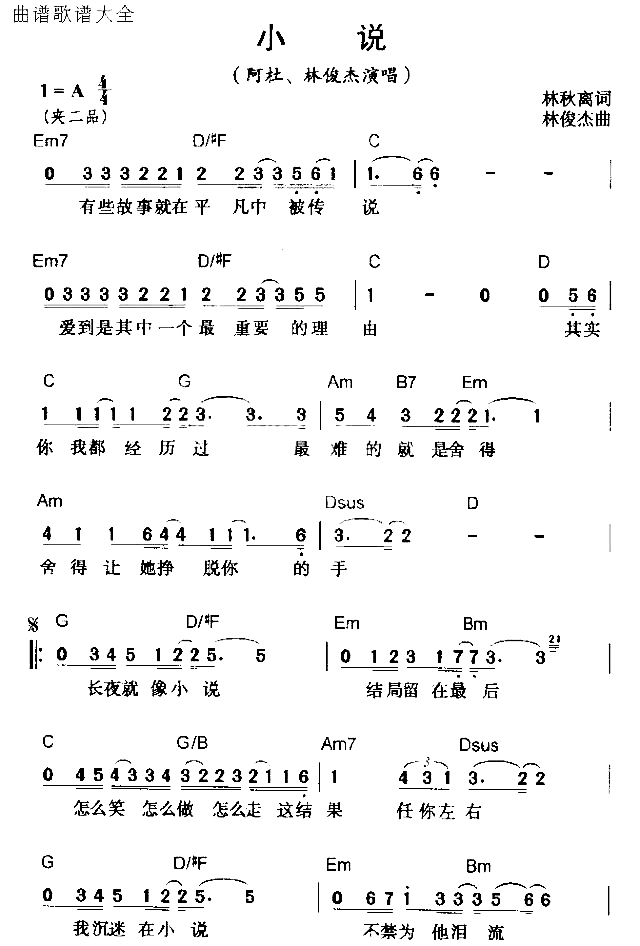 小说简谱1