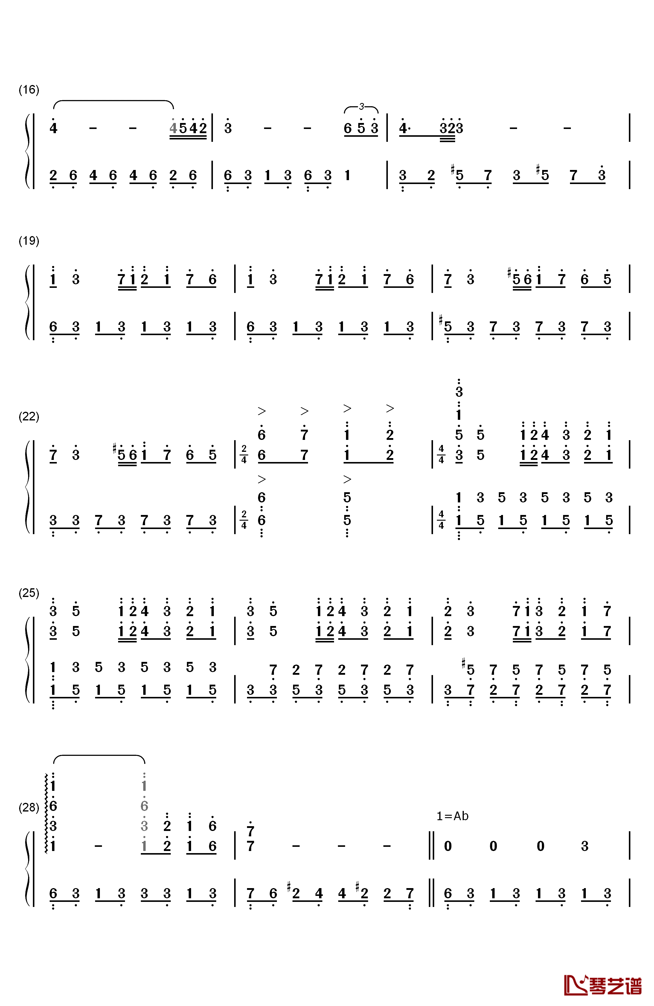 秋日私语钢琴简谱-数字双手-理查德·克莱德曼  Richard Clayderman2