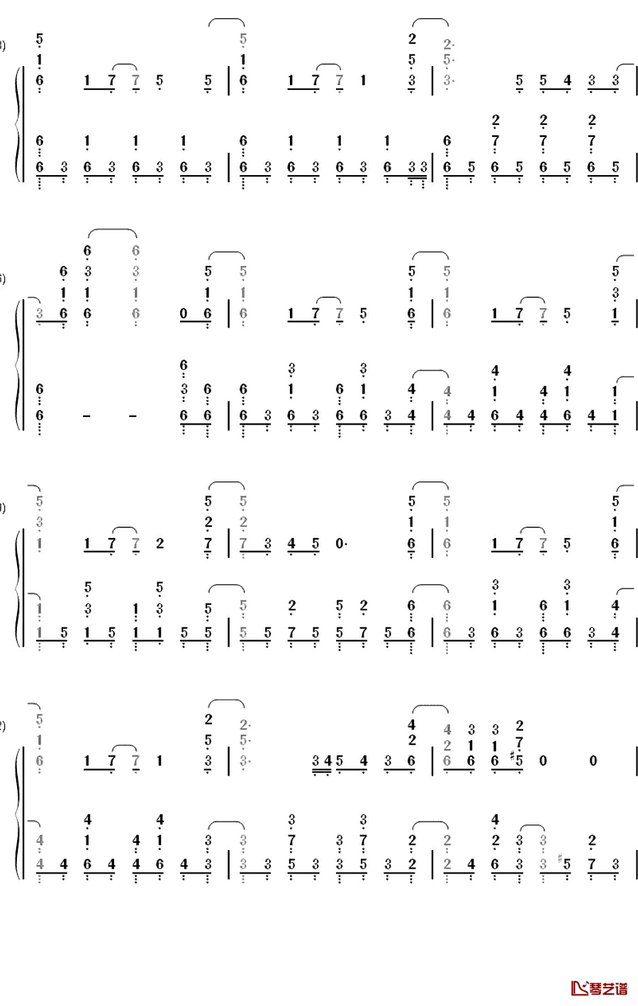 oath sign钢琴简谱-数字双手-LiSA2