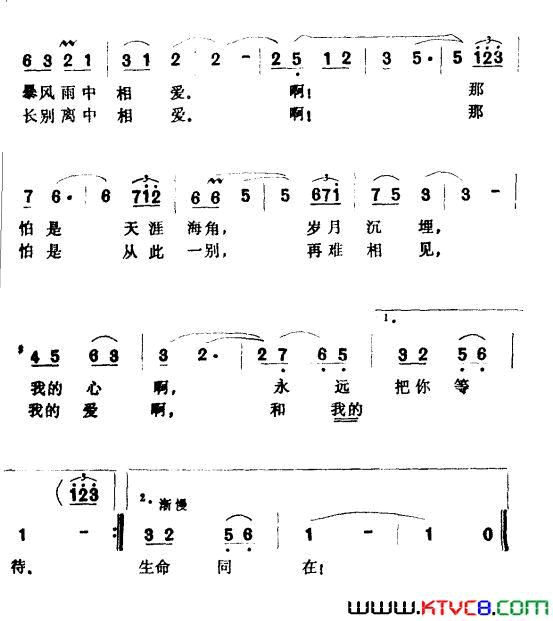 怎能忘怀电影《第二次握手》插曲简谱1