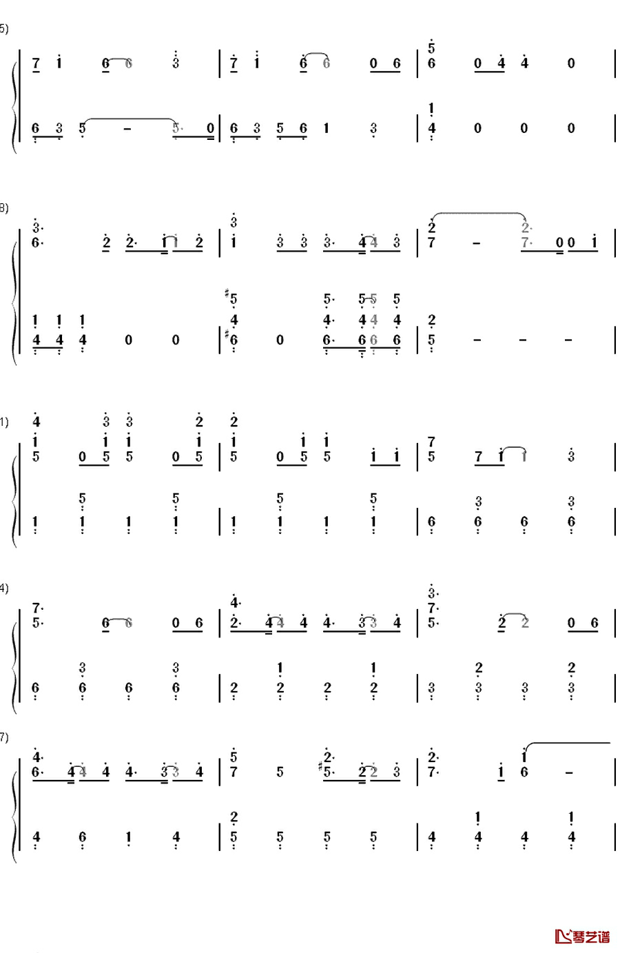 さよならクロール钢琴简谱-数字双手-AKB4811