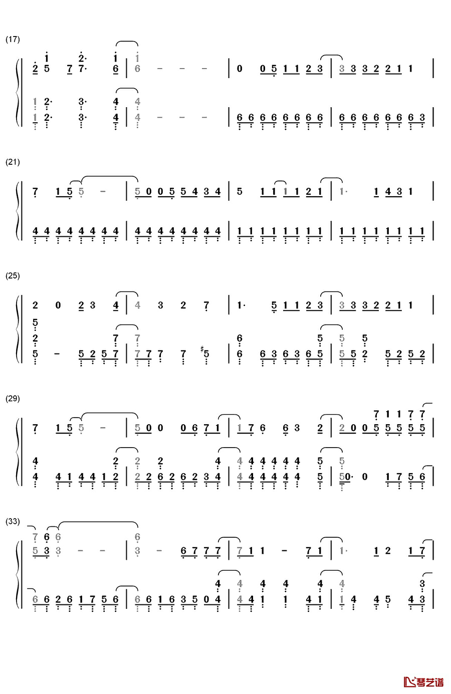 NEVER钢琴简谱-数字双手-小林竜之&铃木このみ2