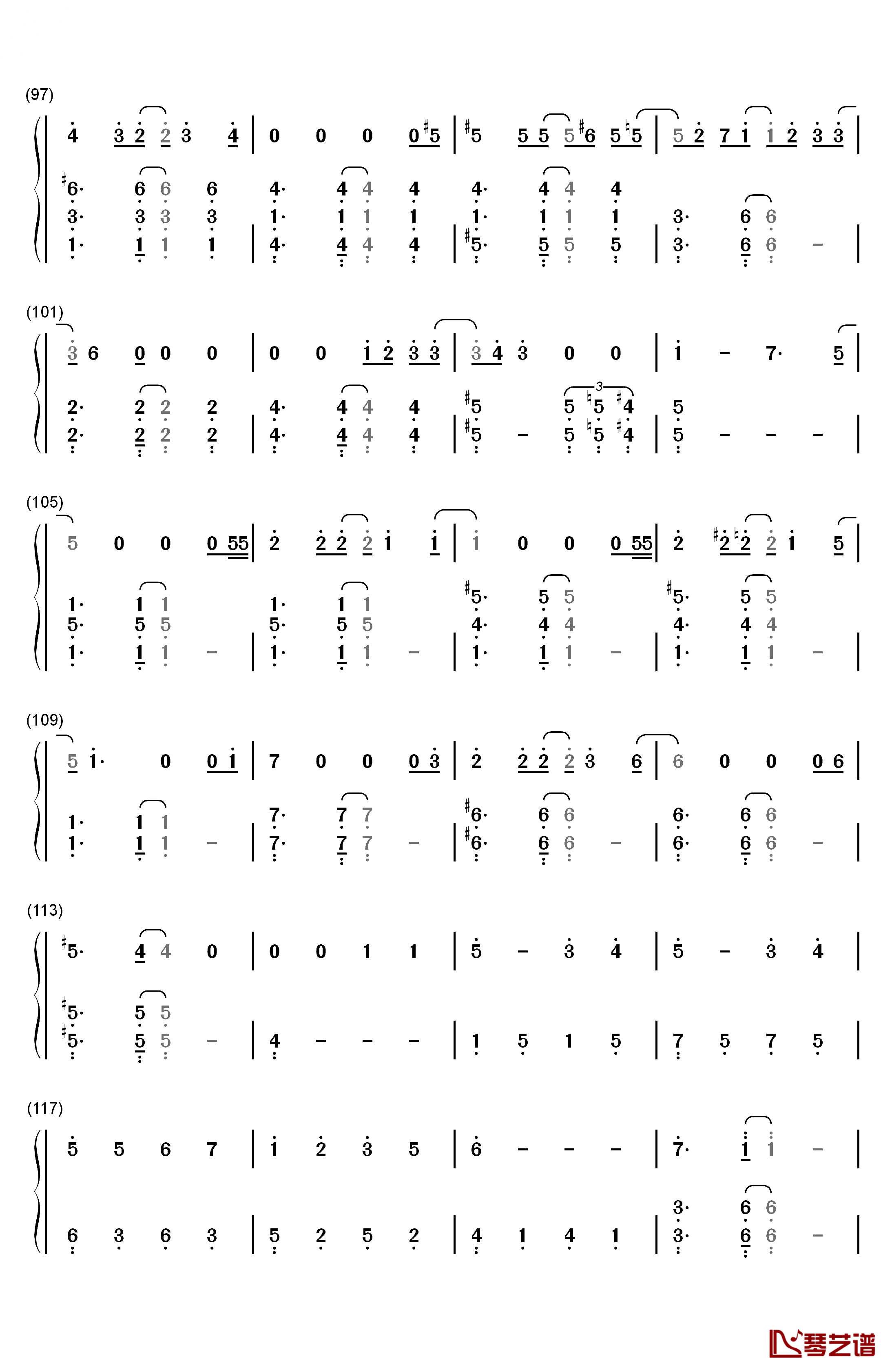 Last Goodbye钢琴简谱-数字双手-乐童音乐家5