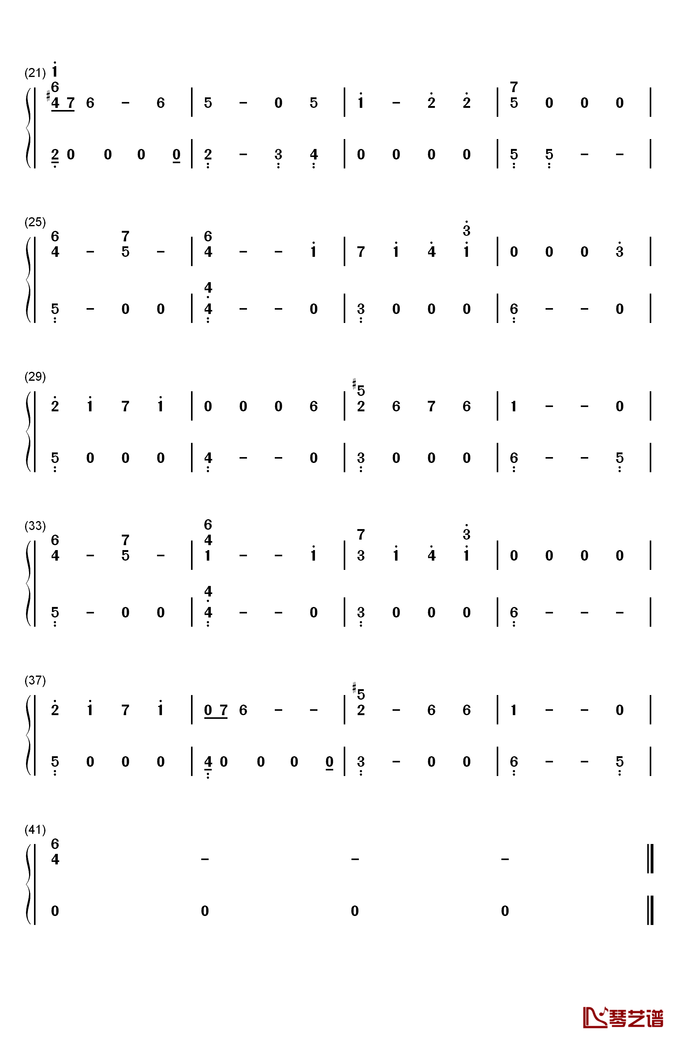 环 钢琴简谱-数字双手-糸奇はな2