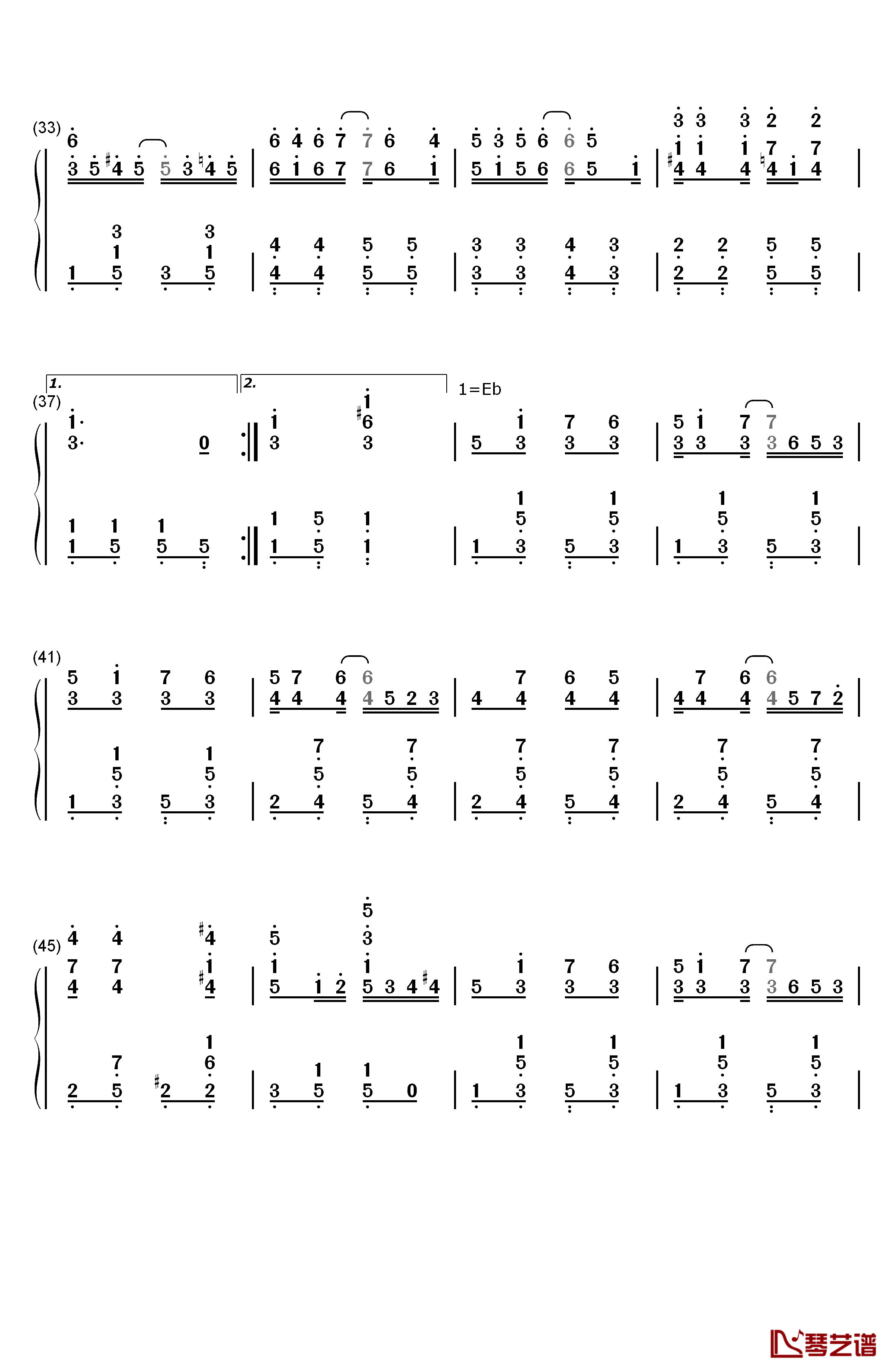 Peacherine Rag钢琴简谱-数字双手-Scott Joplin3