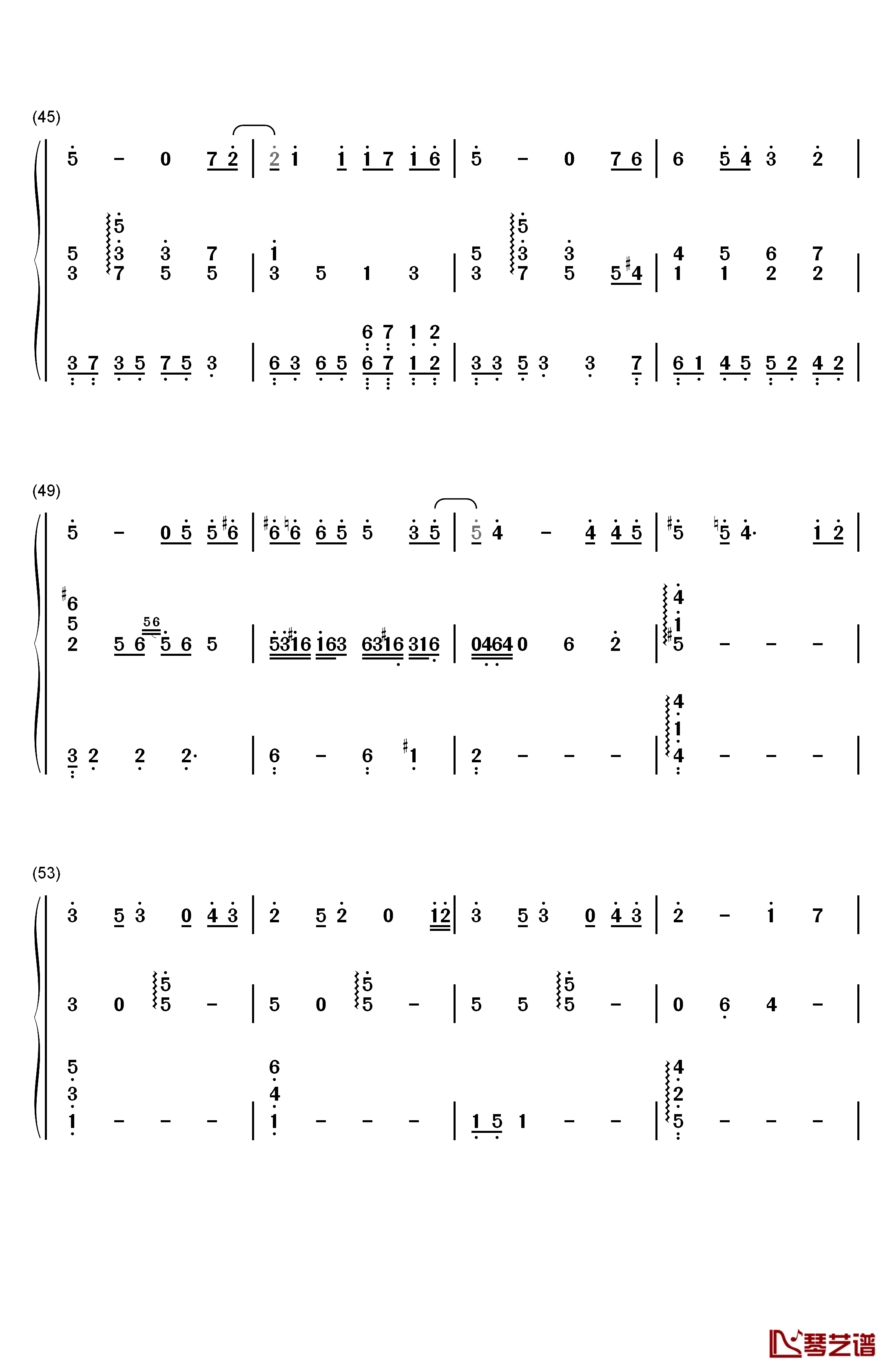 心动钢琴简谱-数字双手-陈洁仪4