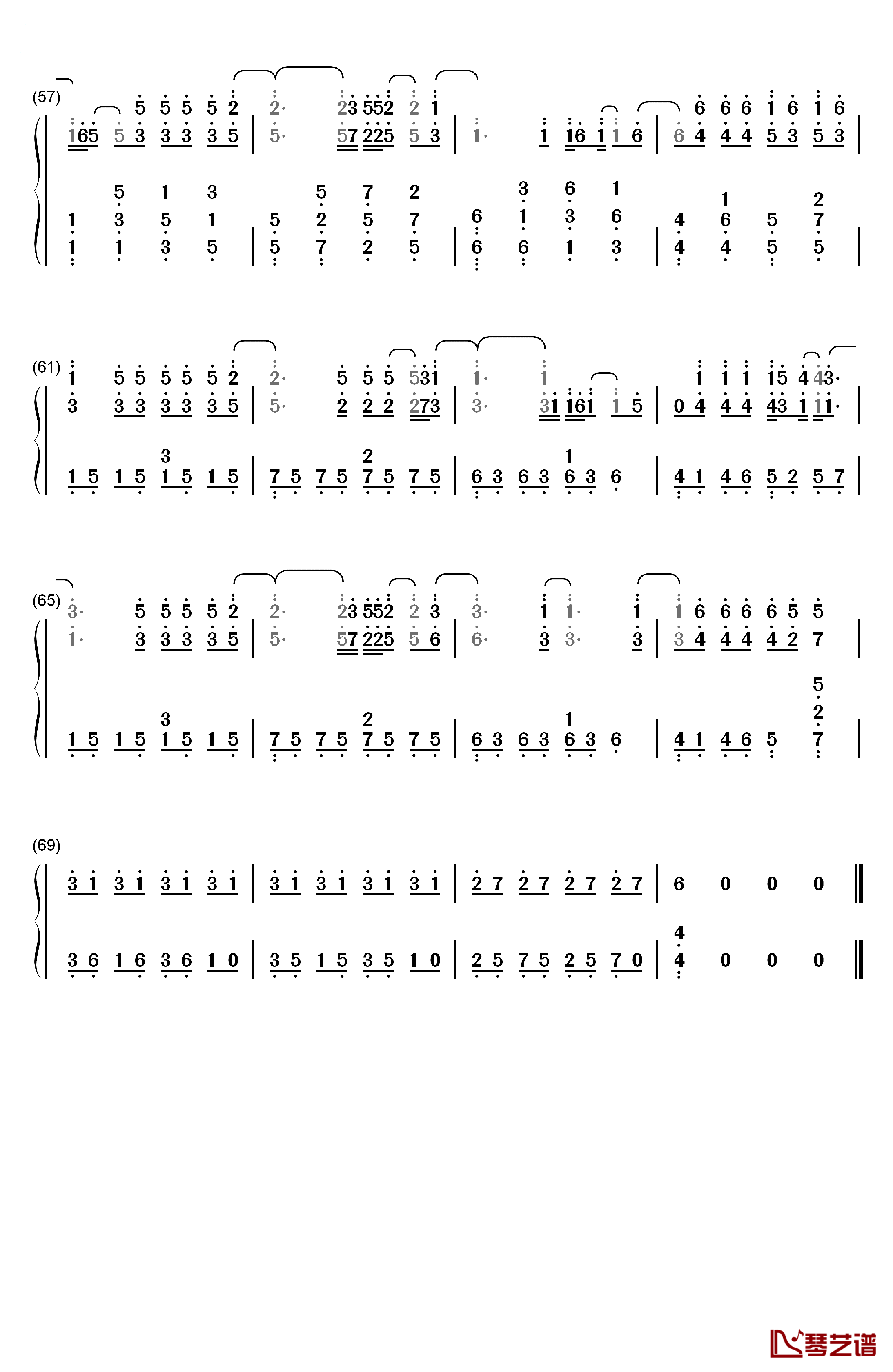 DOWN钢琴简谱-数字双手-杰森·沃克  Jason Walker4