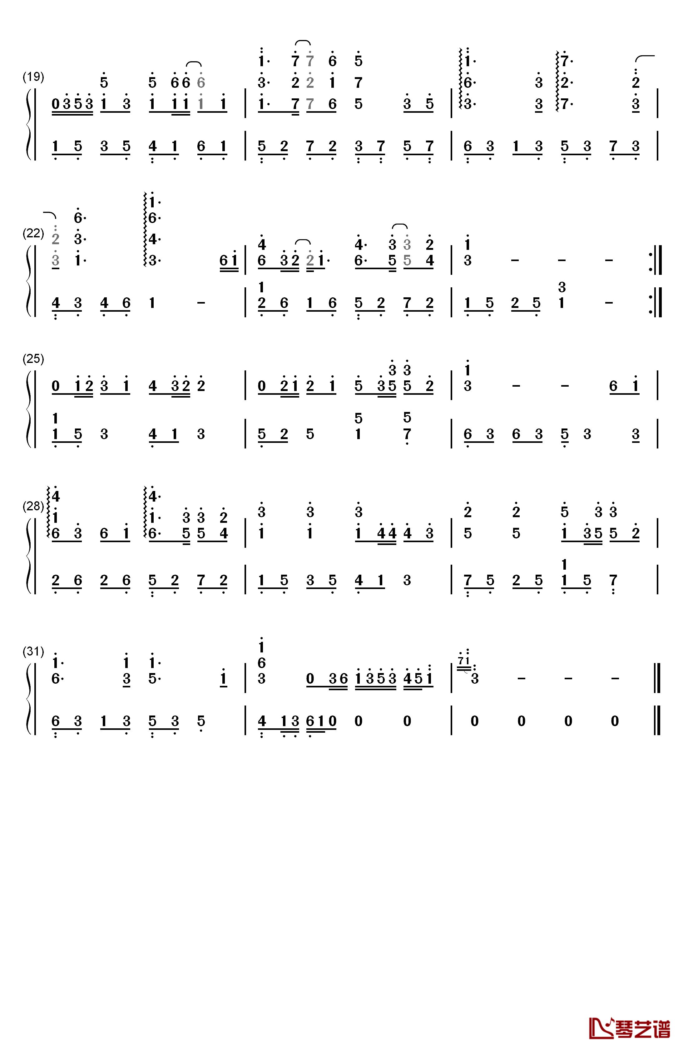 I Do钢琴简谱-数字双手-陈奕迅2