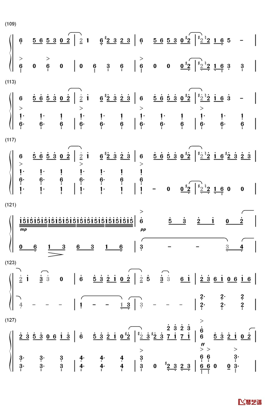 アウターサイエンス钢琴简谱-数字双手-IA6