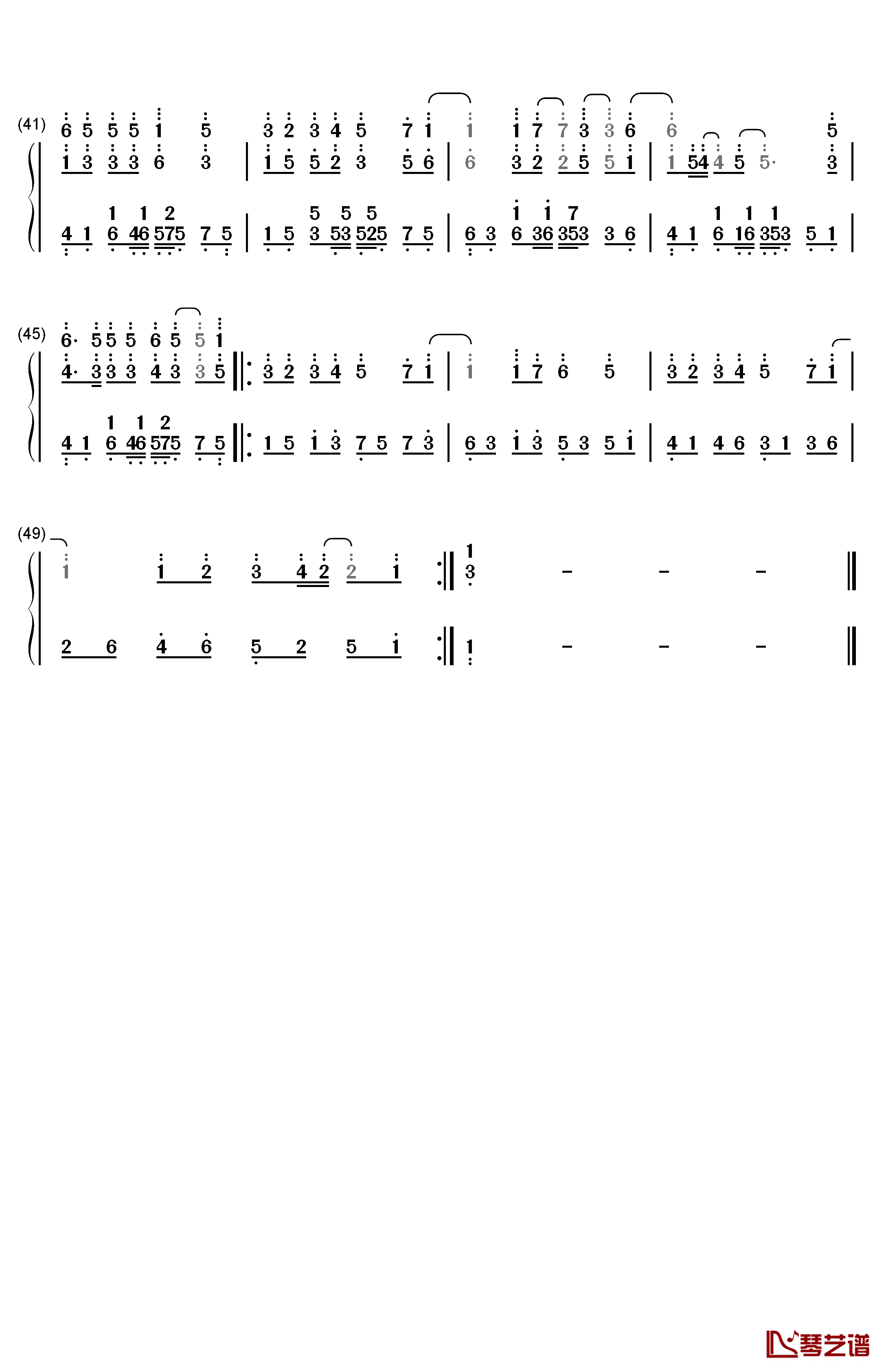 就是爱你钢琴简谱-数字双手-陶喆3