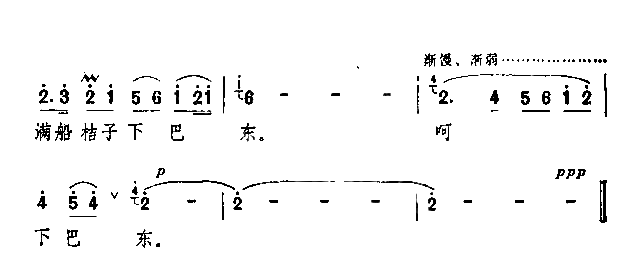 三峡桔子红简谱1