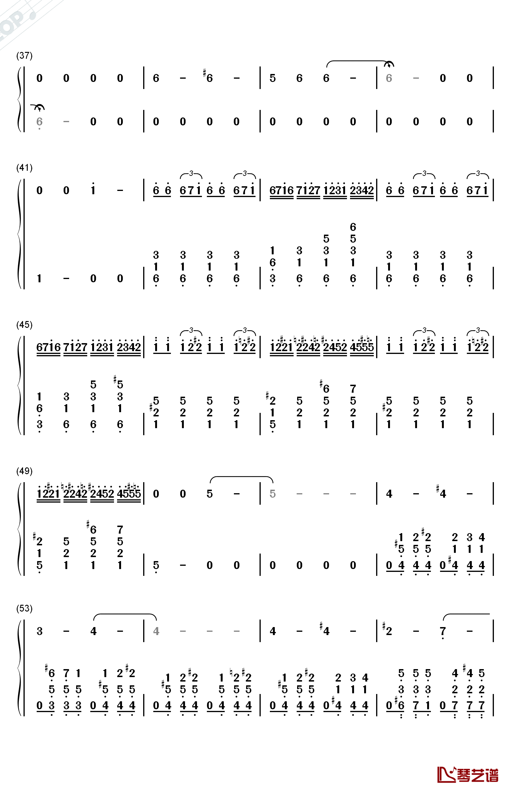 双面燕洵钢琴简谱-数字双手-谭旋3