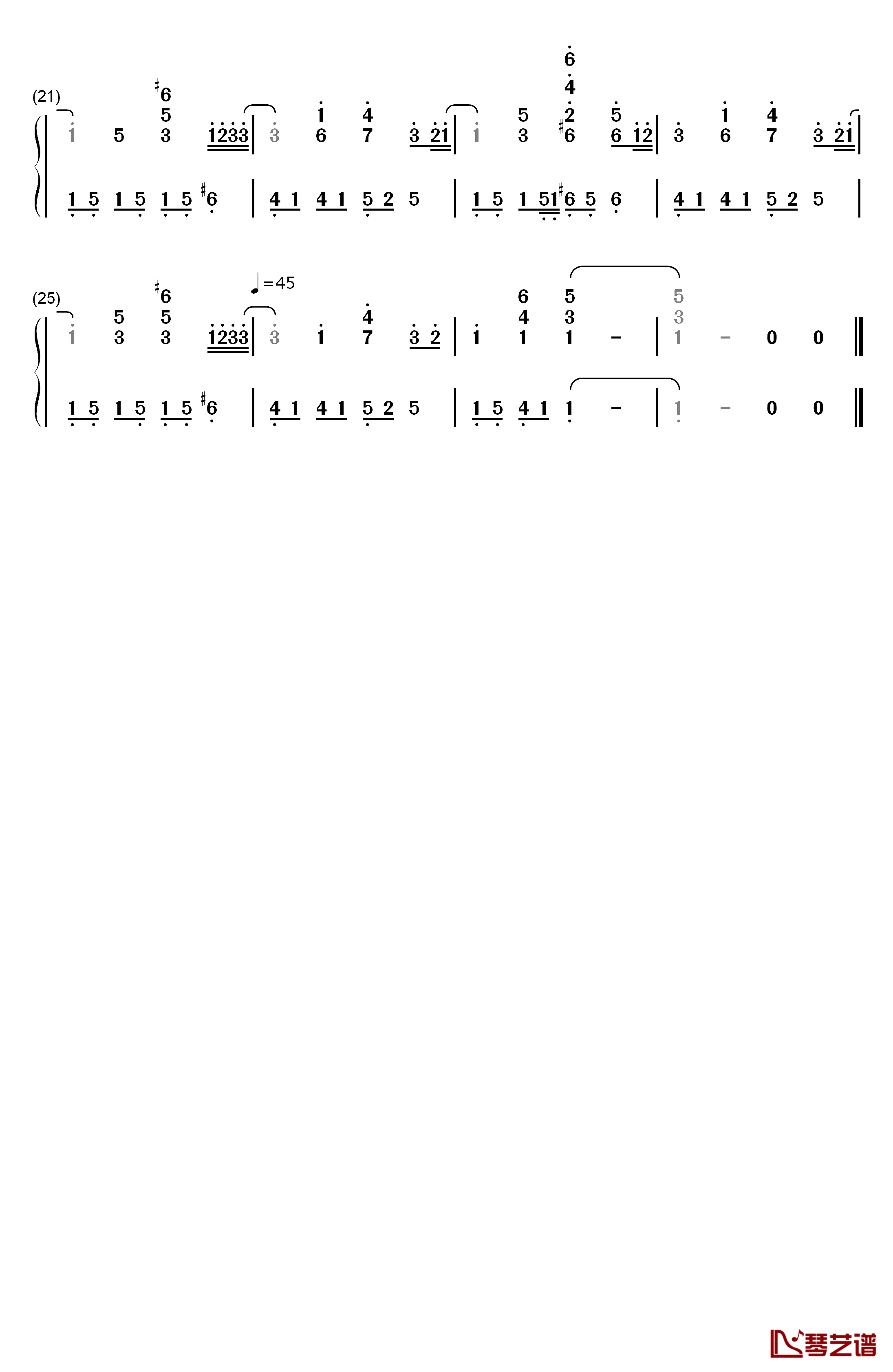 やわらかな時間钢琴简谱-数字双手-林有三2