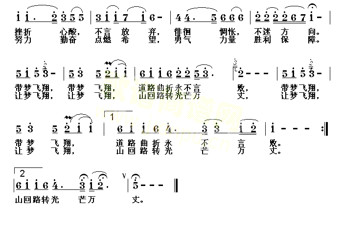 让梦飞翔通俗简谱-超杜演唱1