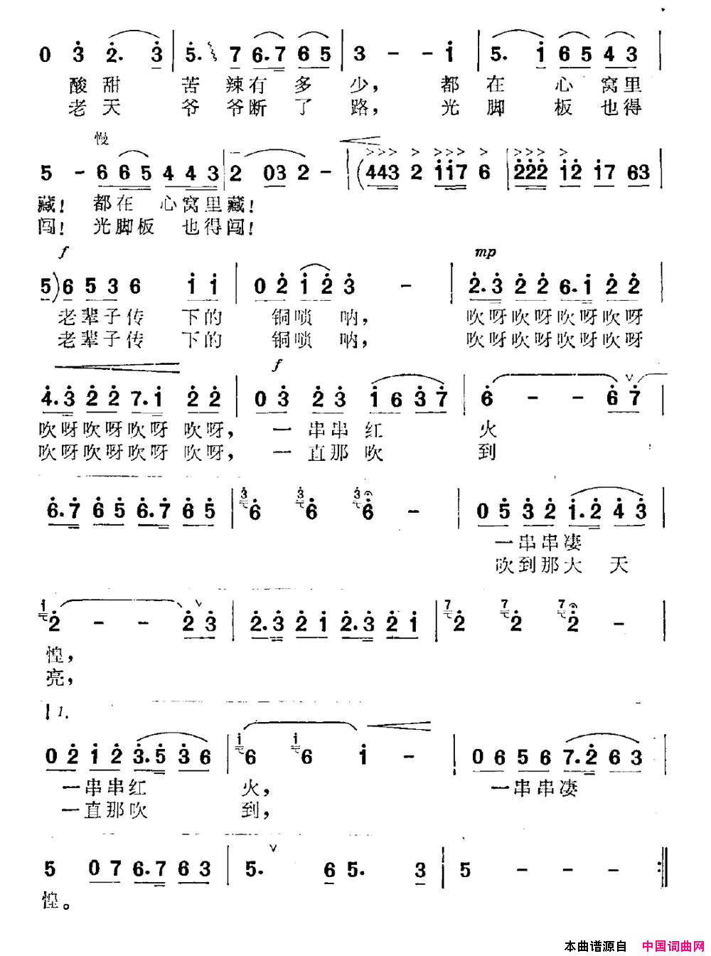 黄河唢呐赵越词洪飞夏平曲黄河唢呐赵越词 洪飞 夏平曲简谱1