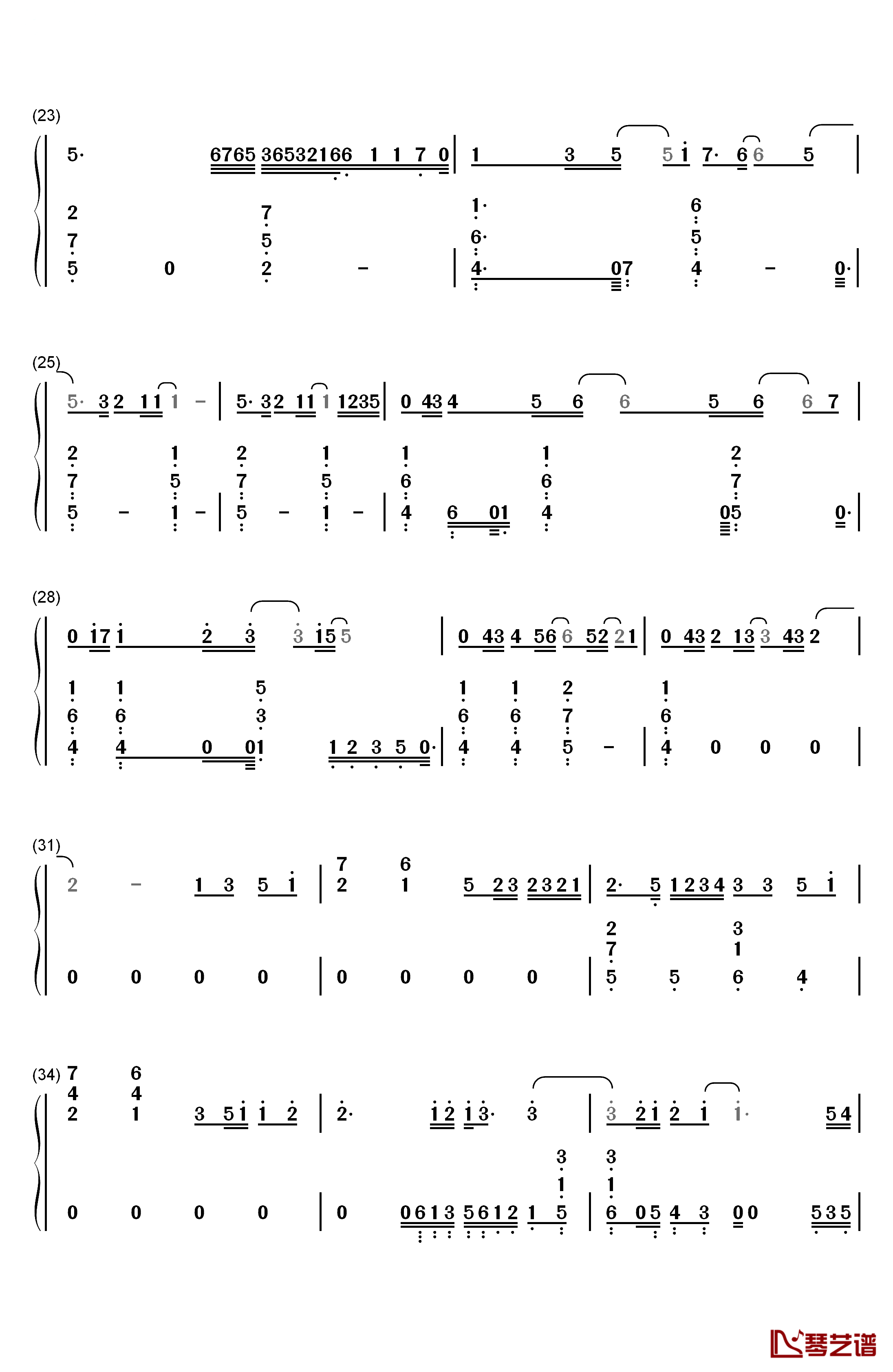 星期六的深夜钢琴简谱-数字双手-王力宏3