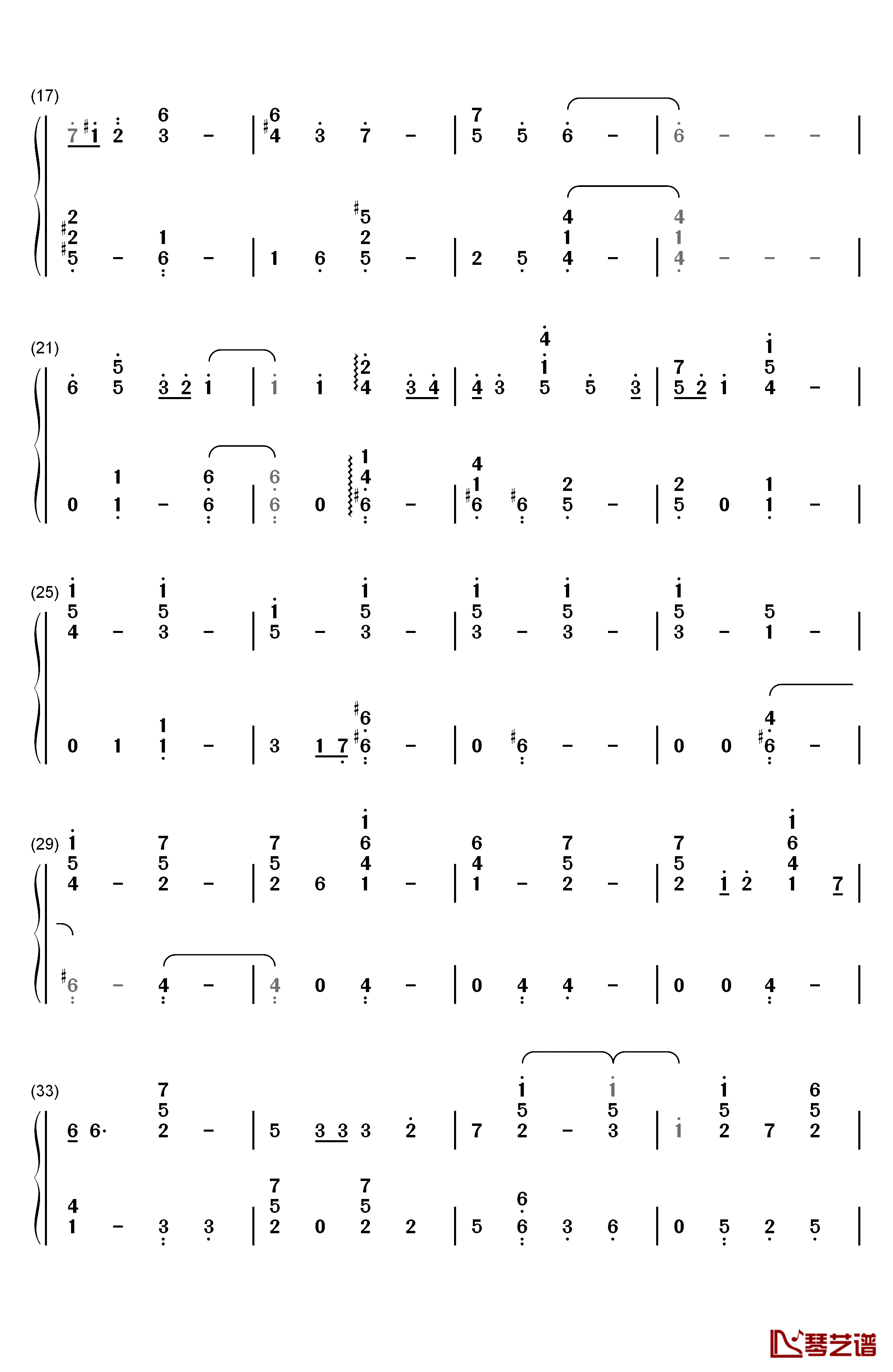 アルモニ钢琴简谱-数字双手-KOKIA2