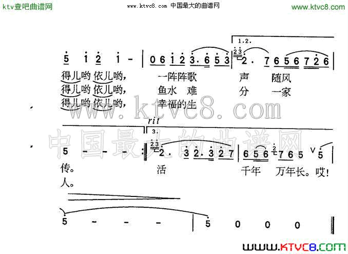 谁不说俺家乡好插曲简谱1