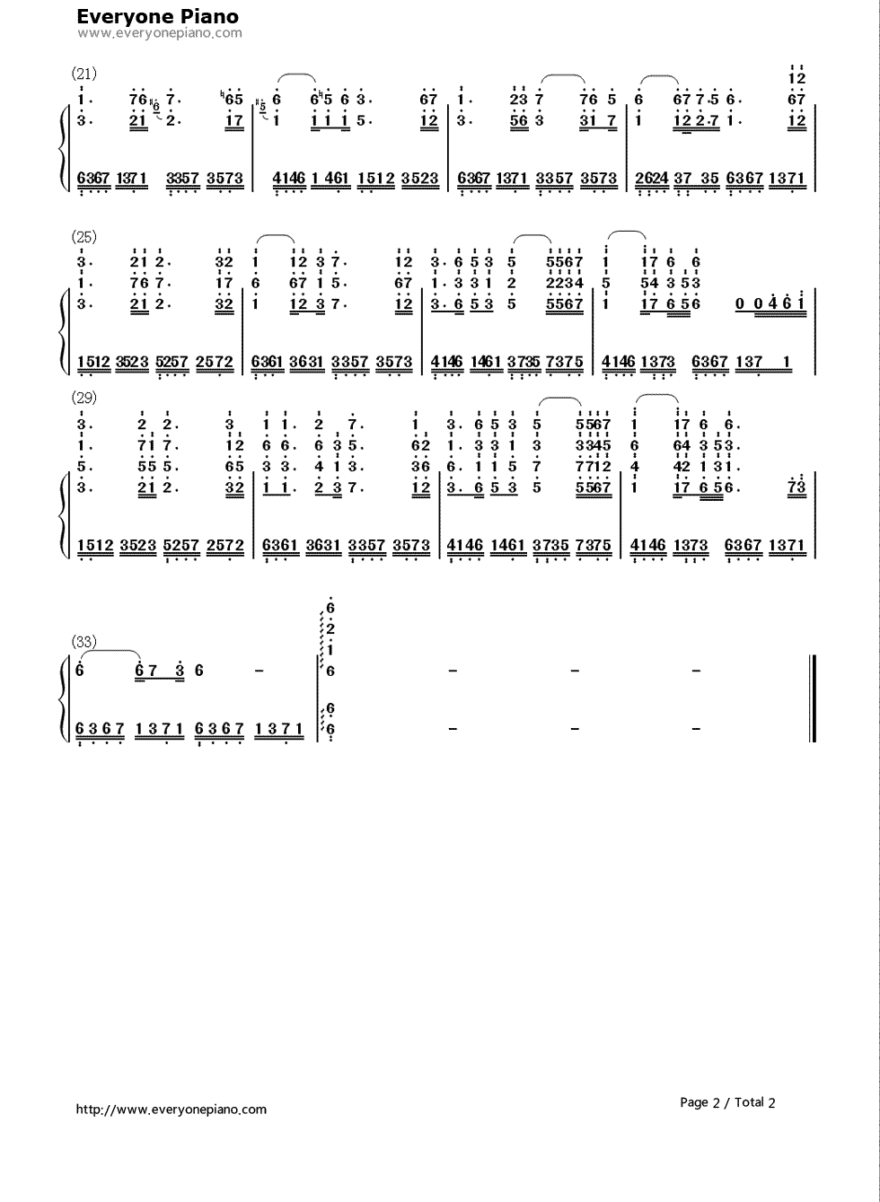 雪千寻钢琴简谱-数字双手-胡伟立2