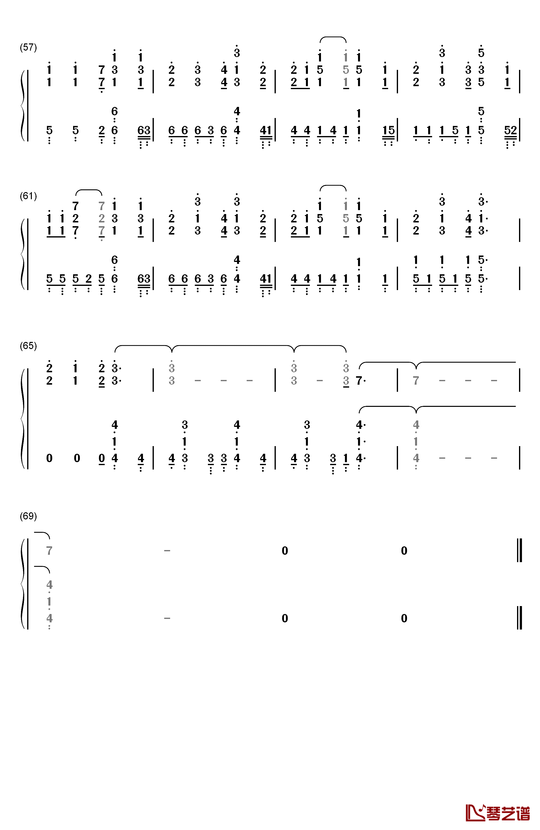 Outgrow钢琴简谱-数字双手-Gero4