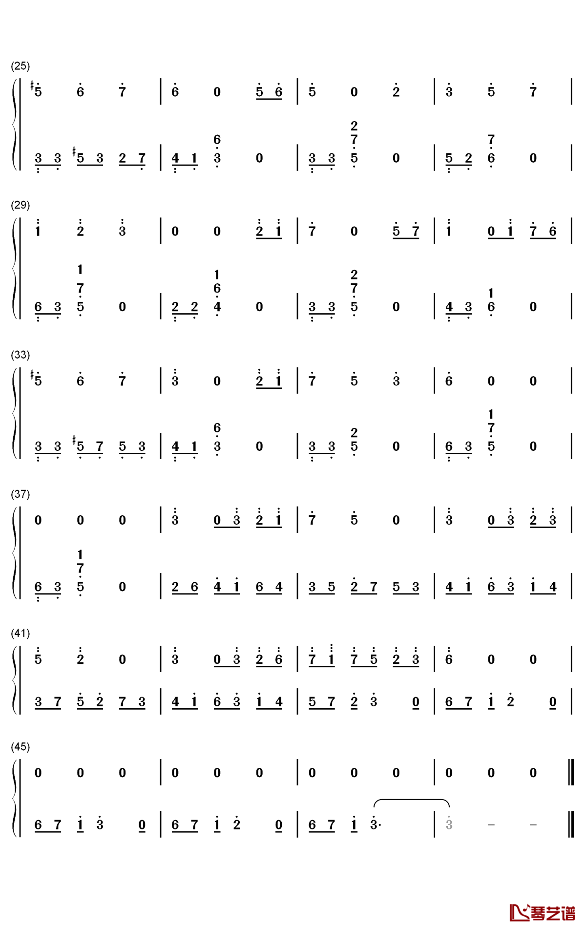 願い钢琴简谱-数字双手-三轮学2