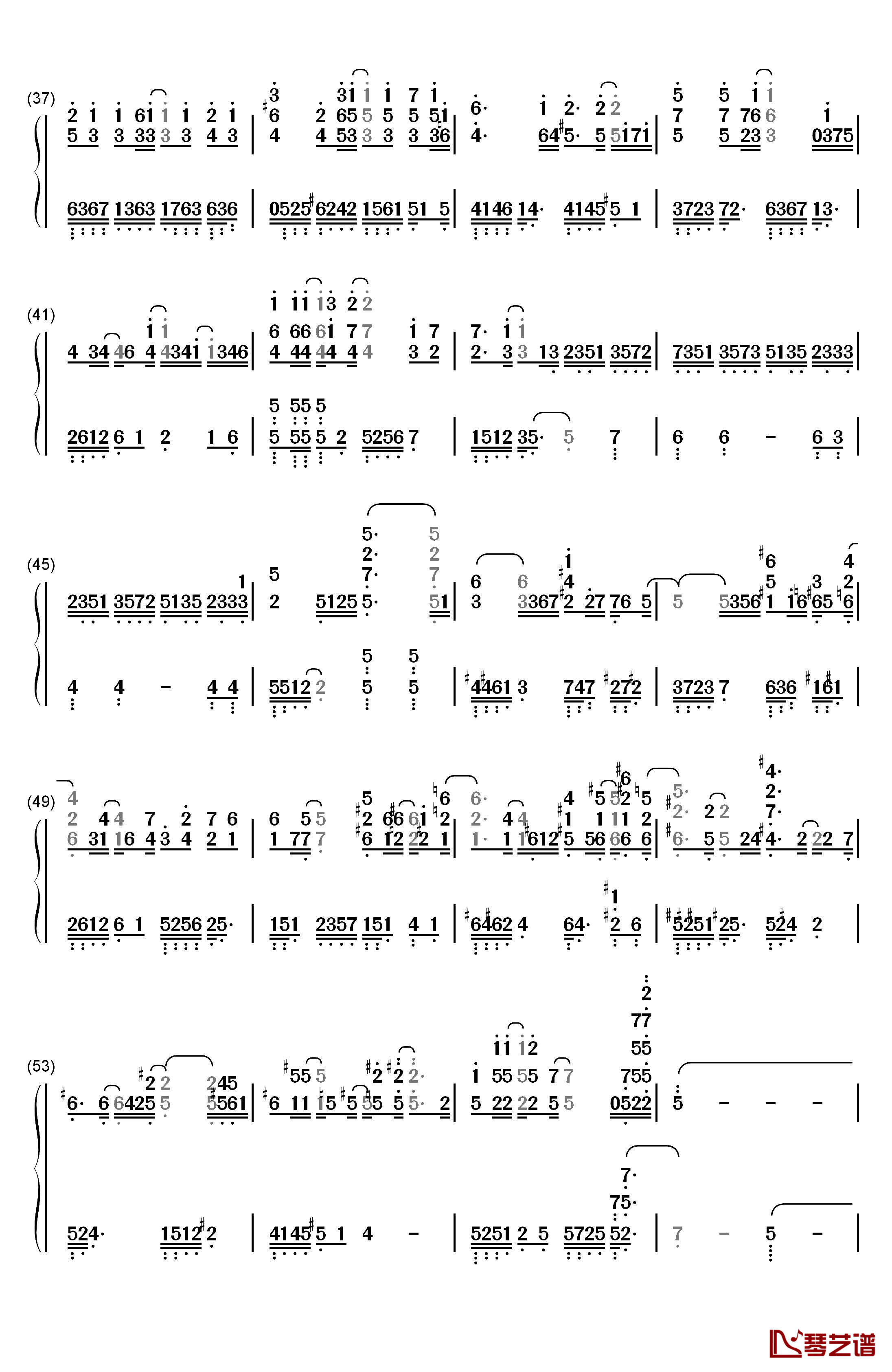 风的痕迹钢琴简谱-数字双手-VK克3