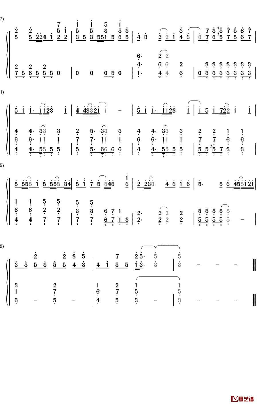 樱日和钢琴简谱-数字双手-星村麻衣2