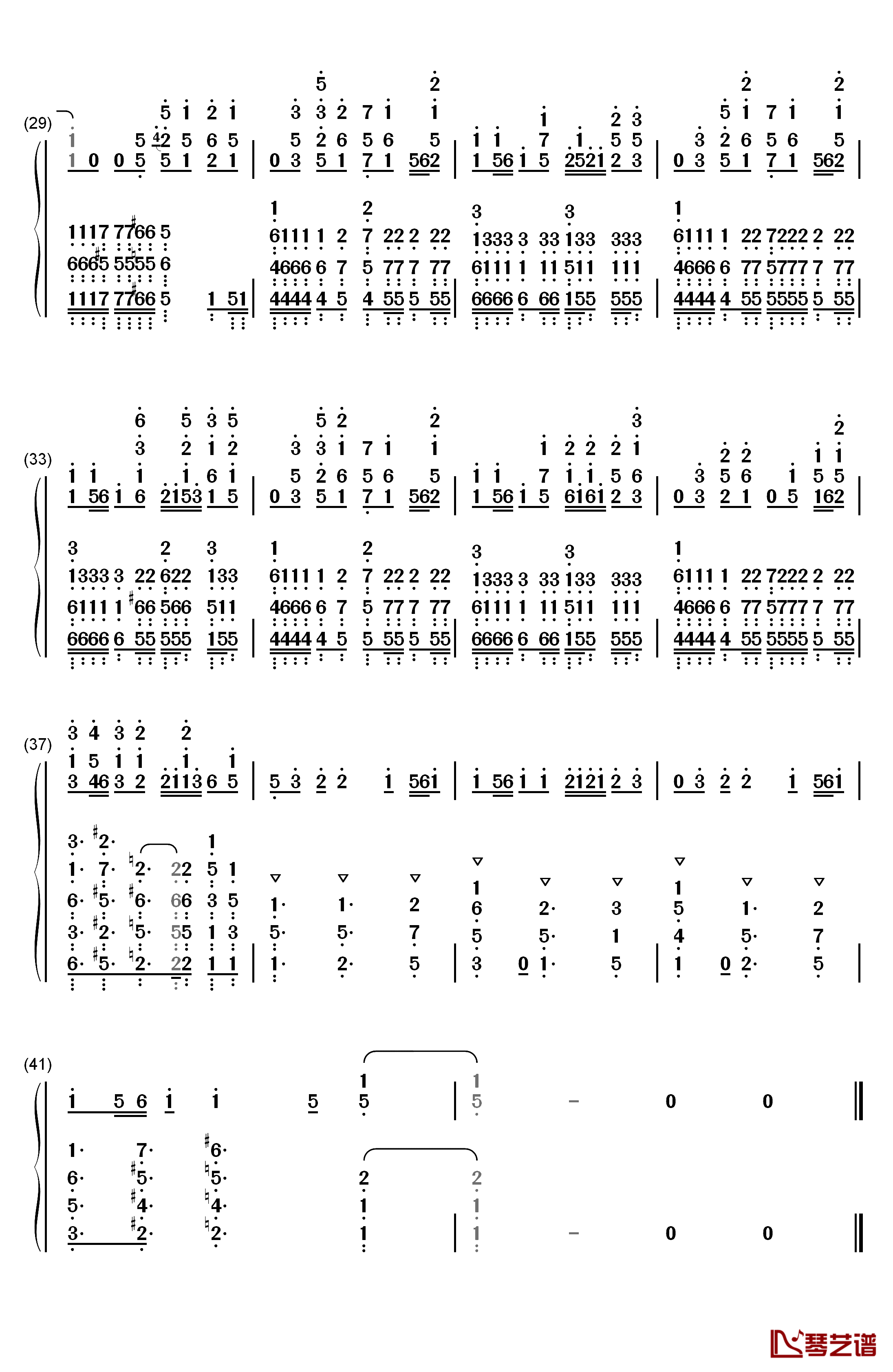 一花依世界钢琴简谱-数字双手-洛天依3