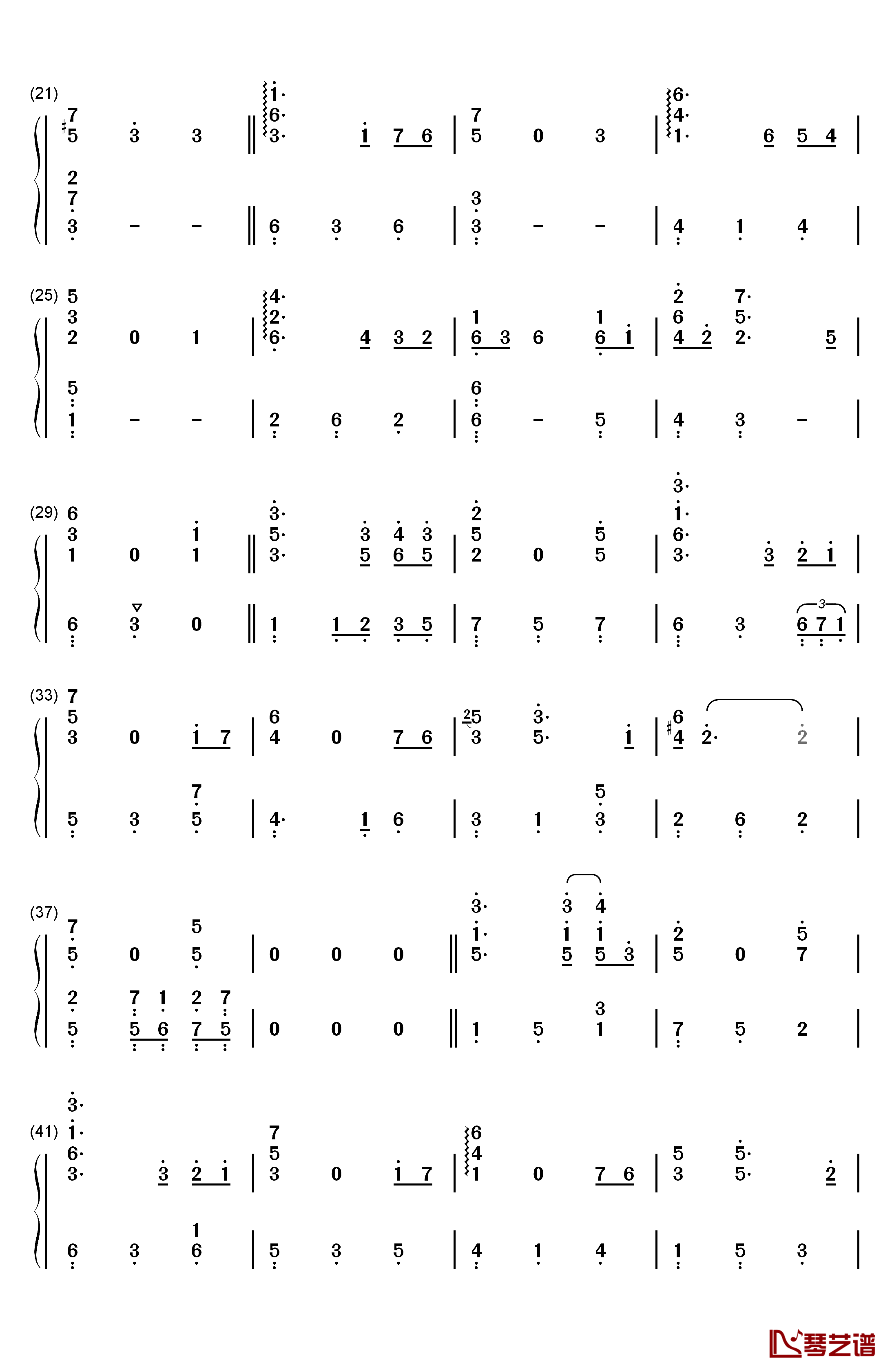 别了夏天钢琴简谱-数字双手-手嶌葵 宫崎骏2