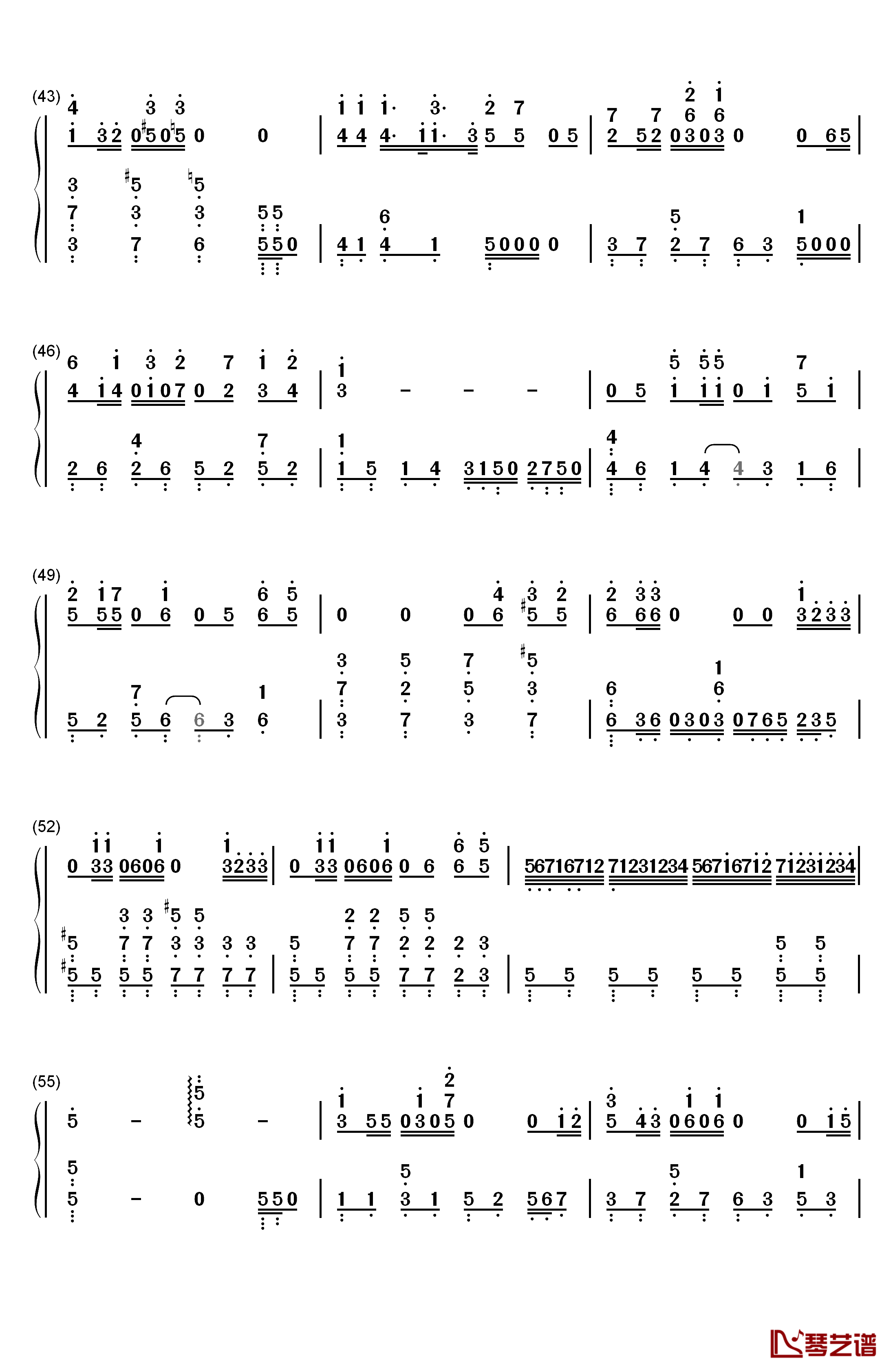 爱してるばんざーい！钢琴简谱-数字双手-μ's4