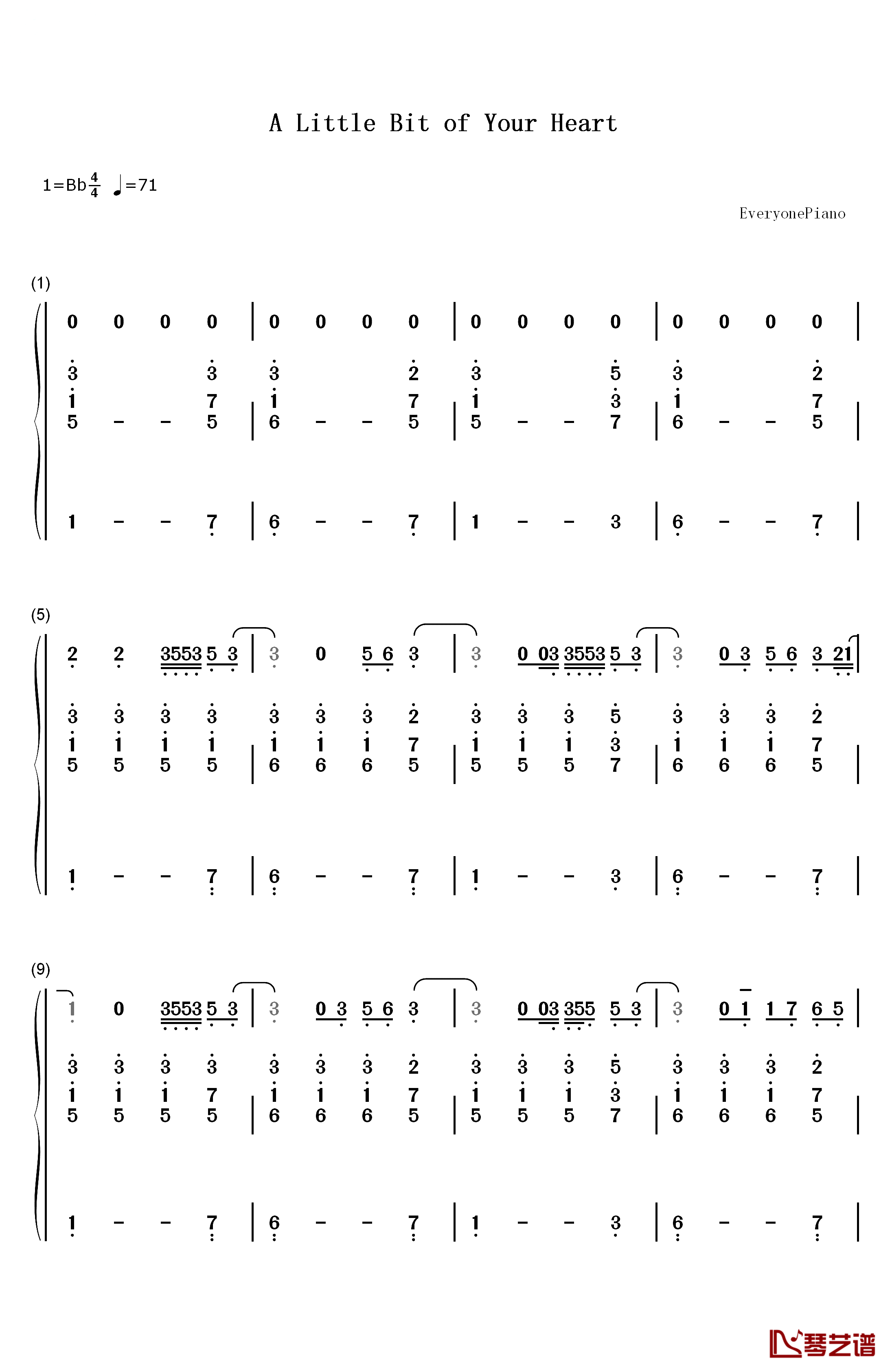 Just A Little Bit Of Your Heart钢琴简谱-数字双手-Ariana Grande1