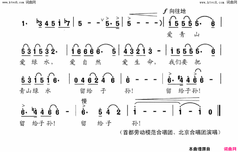 尾声·绿水青山简谱1