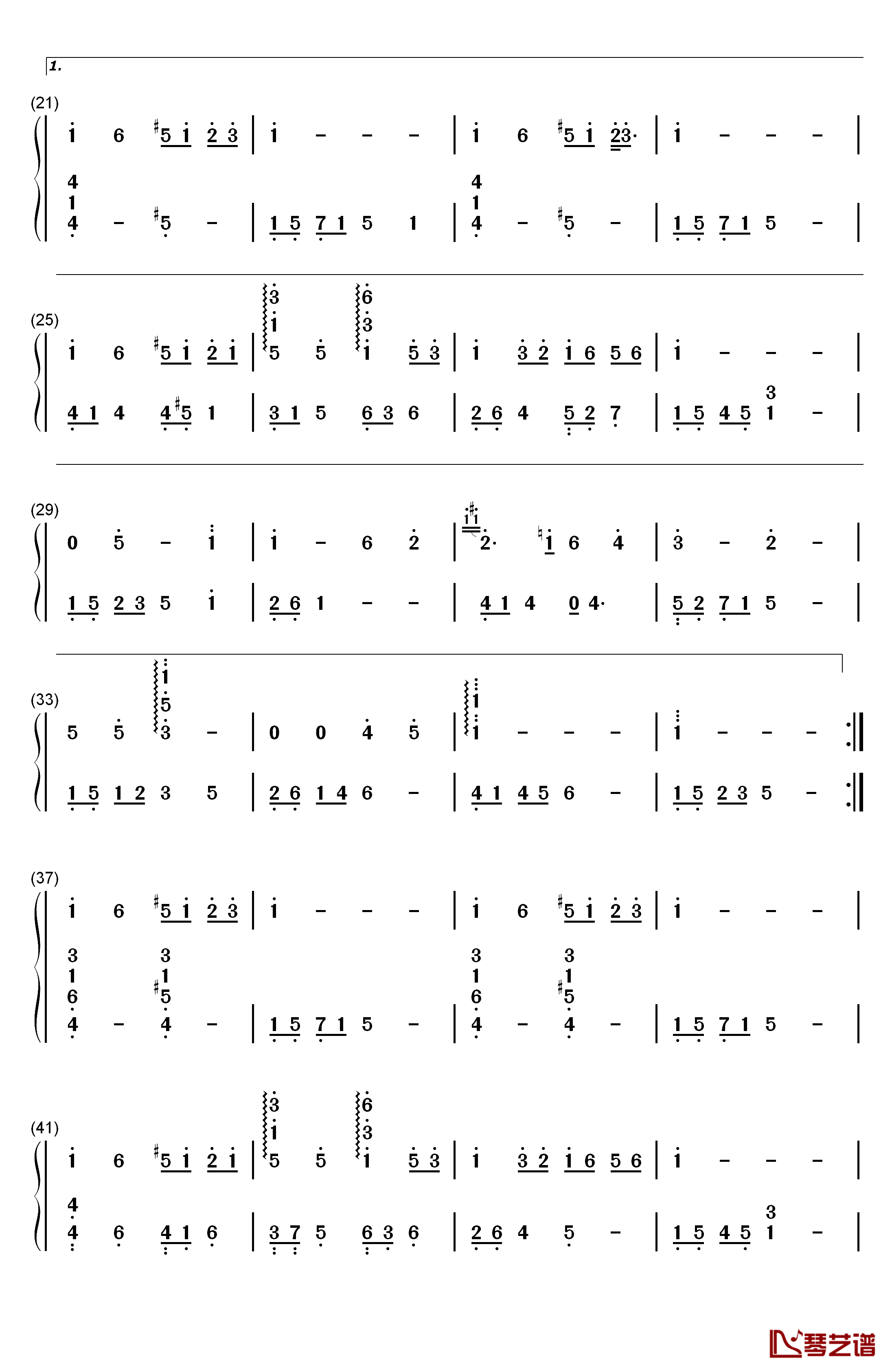 今晩はお月さん钢琴简谱-数字双手-Humbert Humbert2