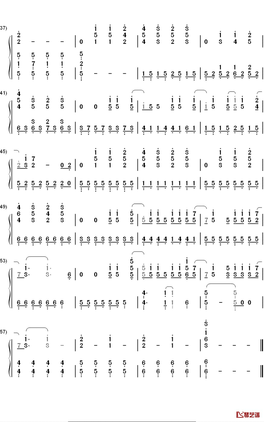 Sign钢琴简谱-数字双手-FLOW3