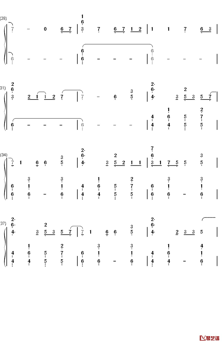 oblivious钢琴简谱-数字双手-Kalafina3