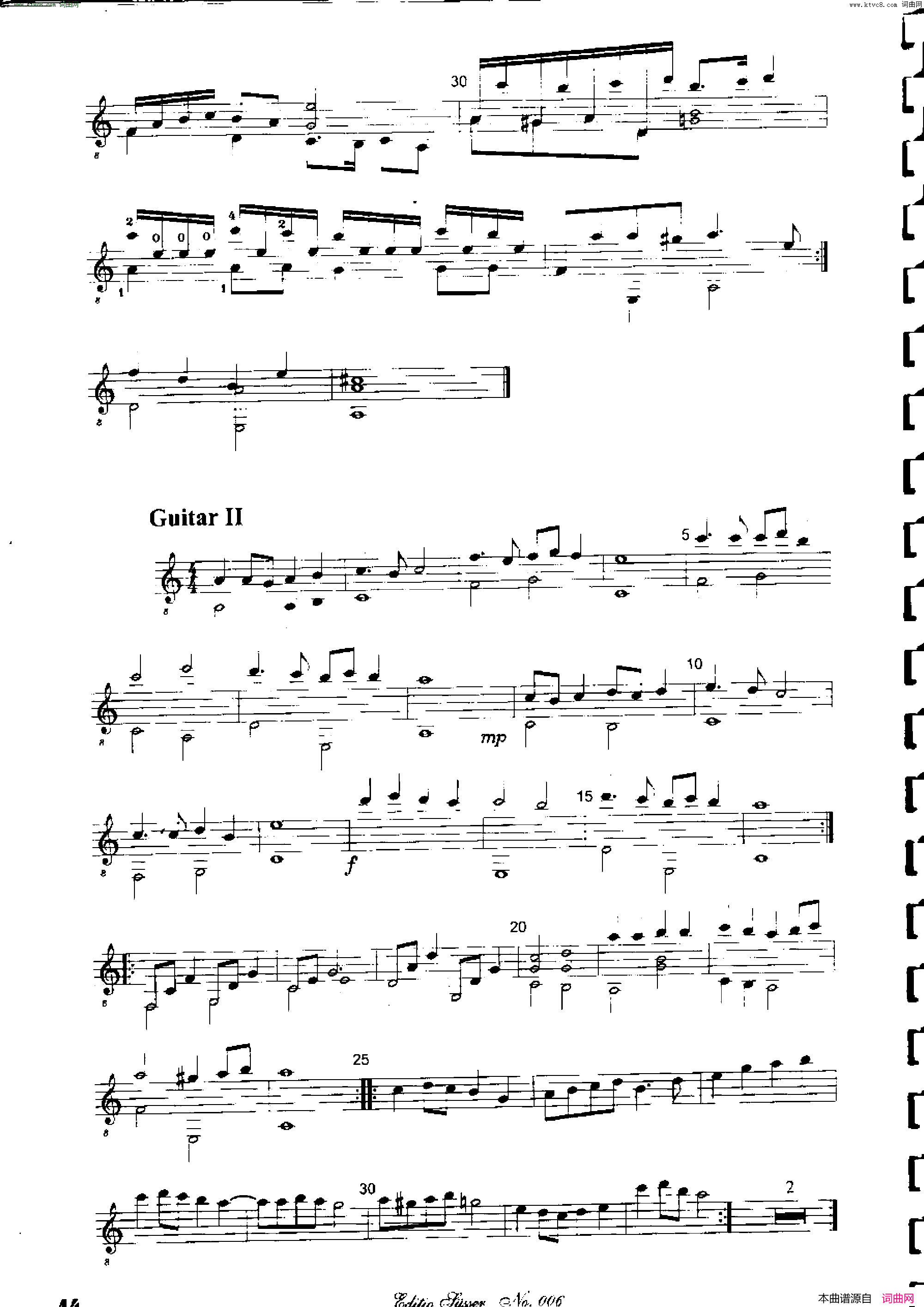 Classical guitar－Susser Ctibor_No 6, Fantazie ze sveta mineralu简谱1